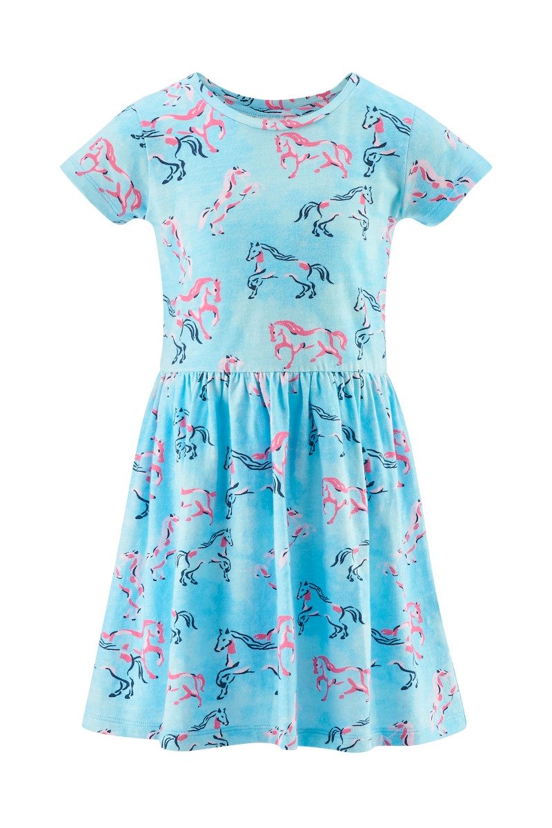 happy girls Jerseykleid Jerseykleid Alloverdruck Pferde (1-tlg) angenehm weich