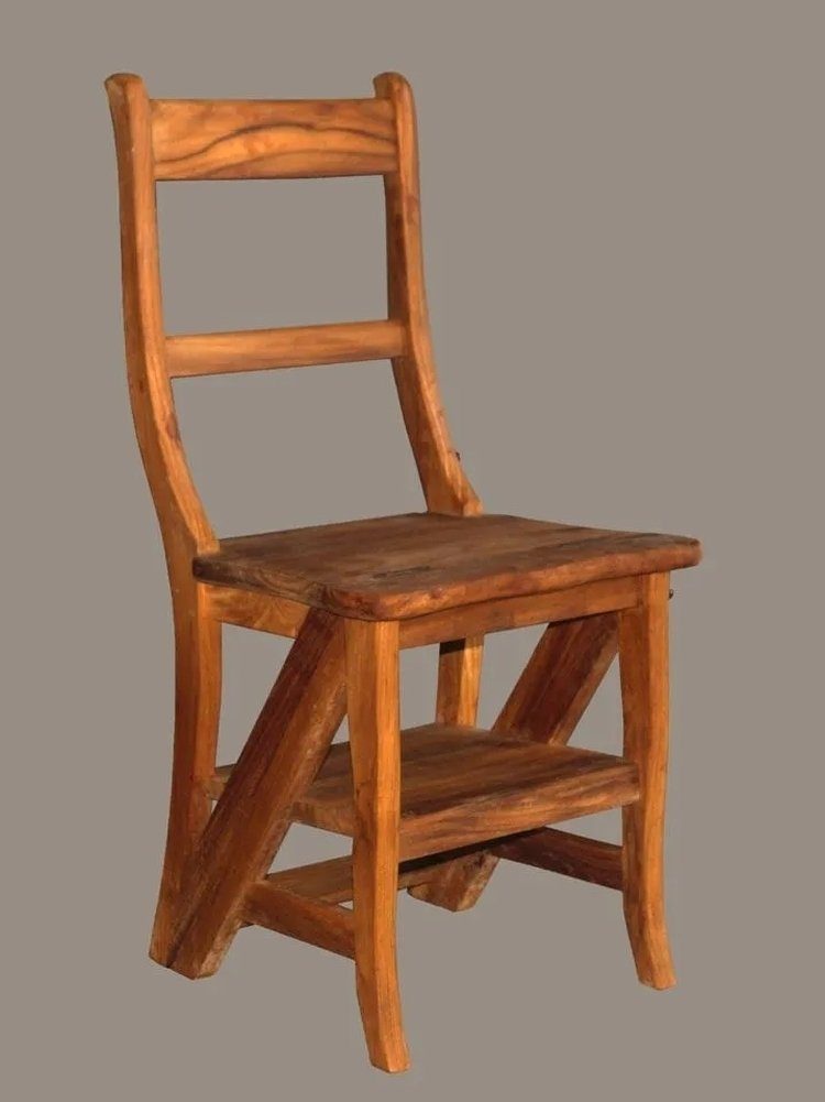 St), Esszimmerstuhl und montiert geölt (1 einem, moebelfaktor Stuhl Teakholz in komplett Leiterstuhl Leiter geliefert