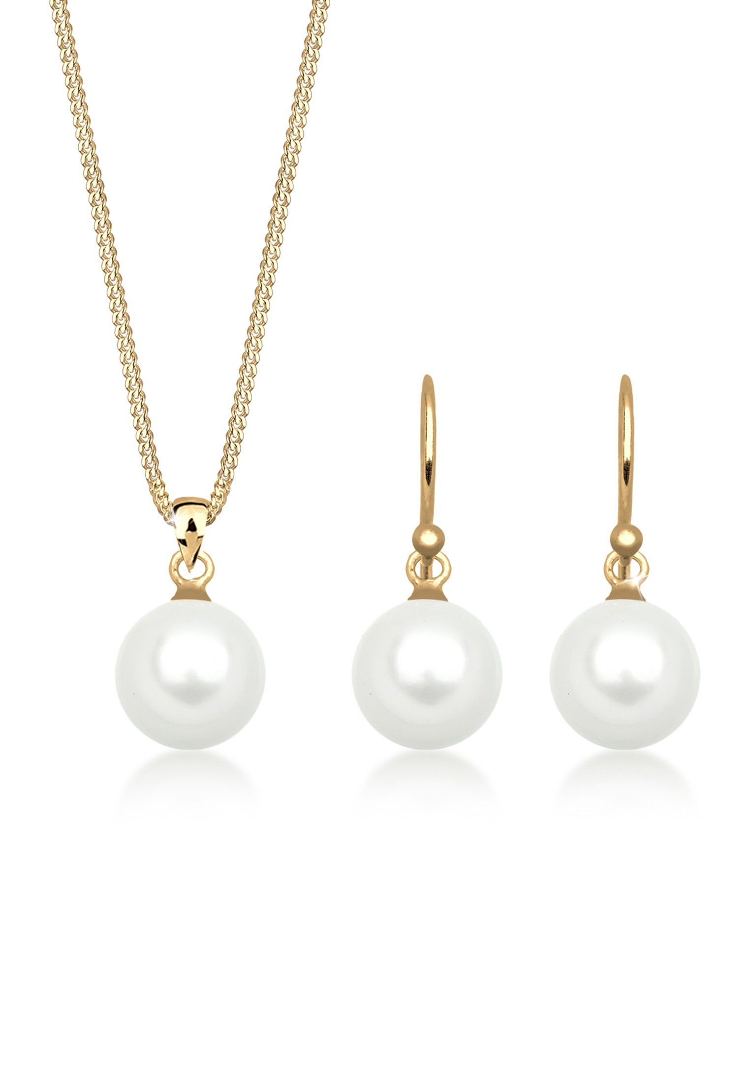 Elli Schmuckset Muschelkernperle Weiß 925 Sterling Silber günstig online kaufen