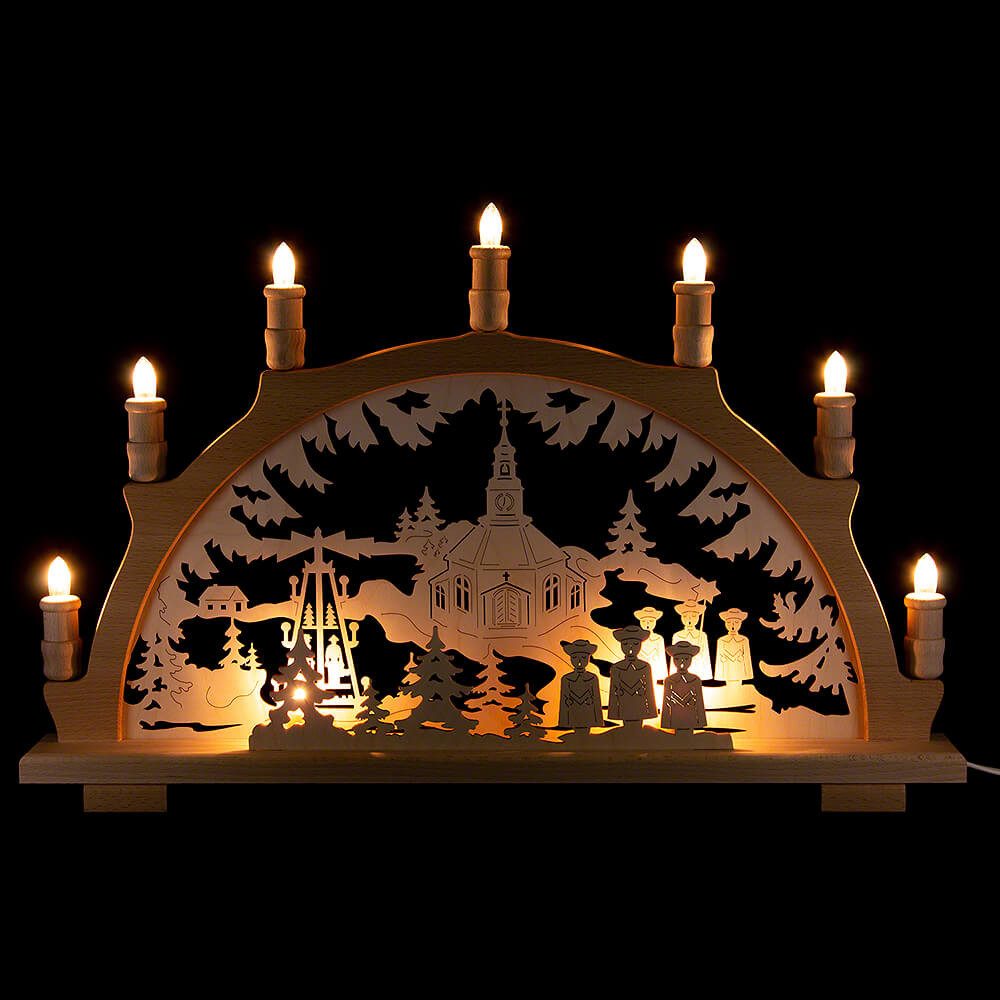 Lenk und Sohn Schwibbogen Schwibbogen Seiffener Kirche (57x38cm) von Kunstgewerbe Lenk & Sohn