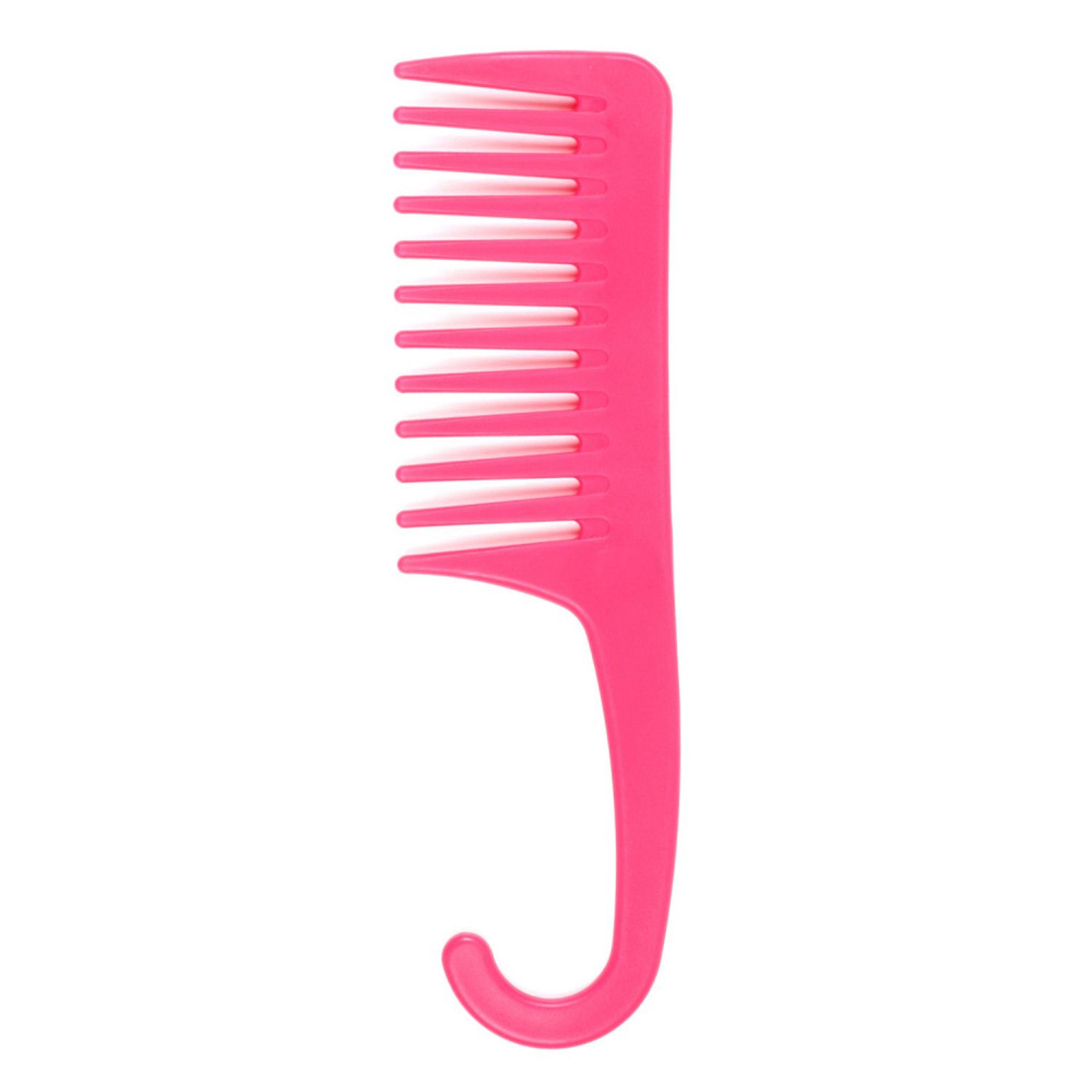 Friseurmeister Haarkamm Duschkamm aus Kunststoff - Breiter Zahnkamm, Haarbürste Breiter Kamm, Breite Haarbürste für Langem Nassem oder Lockigem Haar Rosa