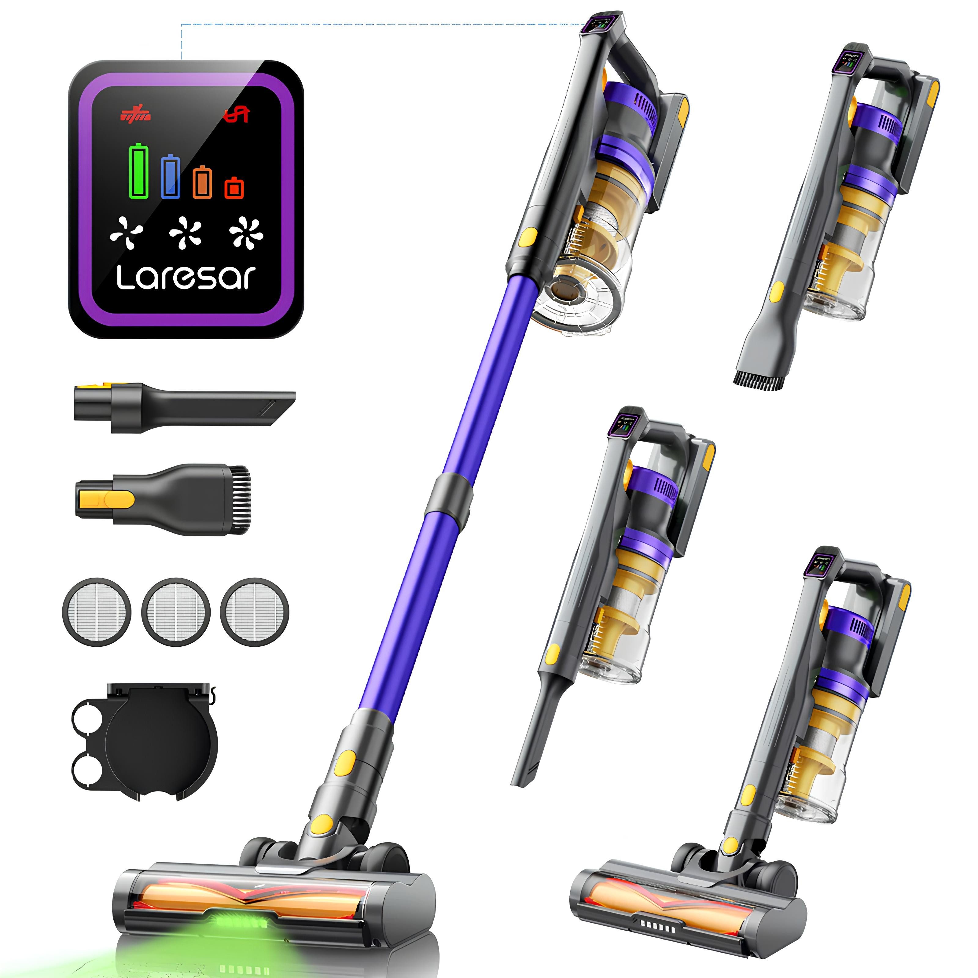 Laresar Bodenstaubsauger X11 3-in-1 Akku-Staubsauger, 550W 55.000PA, Handstaubsauger, 550 W, 60 Min Laufzeit, reinigt 99,98% des Staubes, 3 Geschwindigkeiten