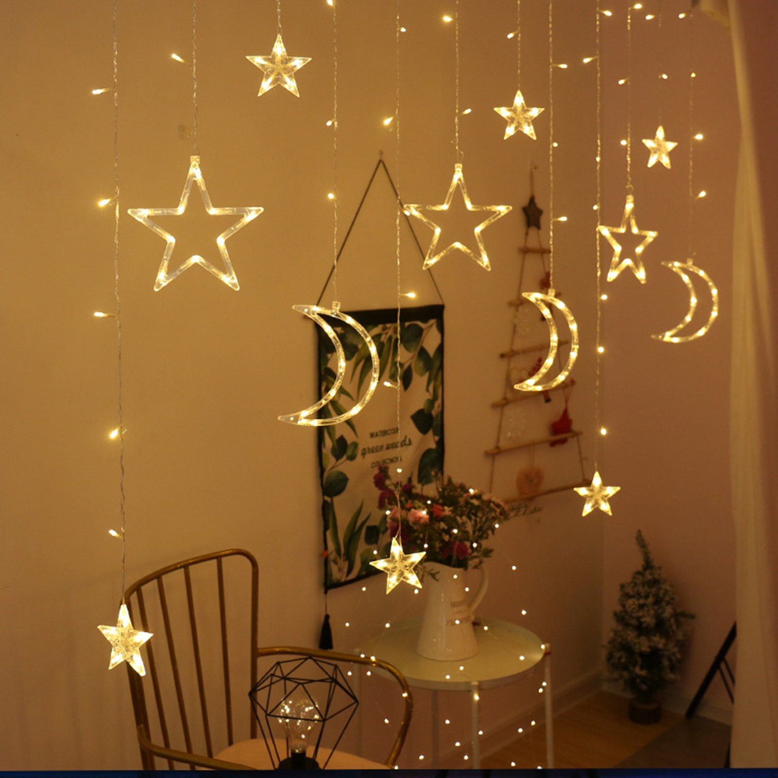 MUPOO LED-Lichterkette 120 LED Lichtervorhang Ramadan günstig online kaufen