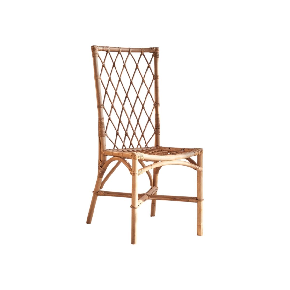 Tikamoon Esszimmerstuhl Stuhl aus Rattan heller Naturrattan Esszimmerstuhl Verandastuhl