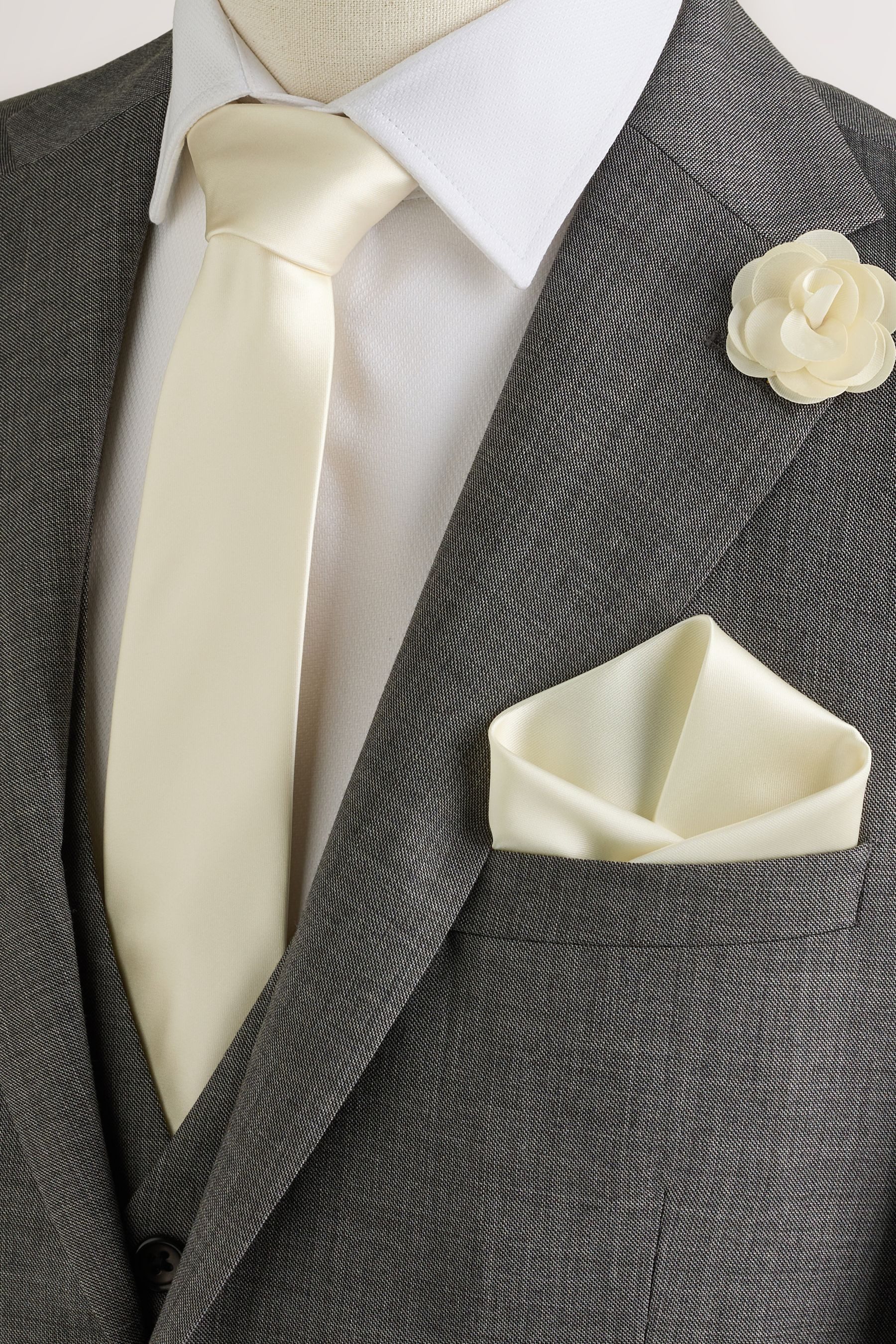 Next Einstecktuch Einstecktuch und Krawattennadel im Set, (3-St)