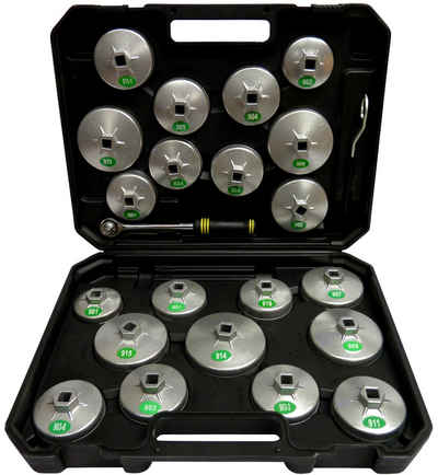 PeTools Steckschlüssel »23tlg Ölfilter-Schlüssel, Ölfilterkappen, Ölfilter-Glocken aus Alu-Druckguss« (23 St)
