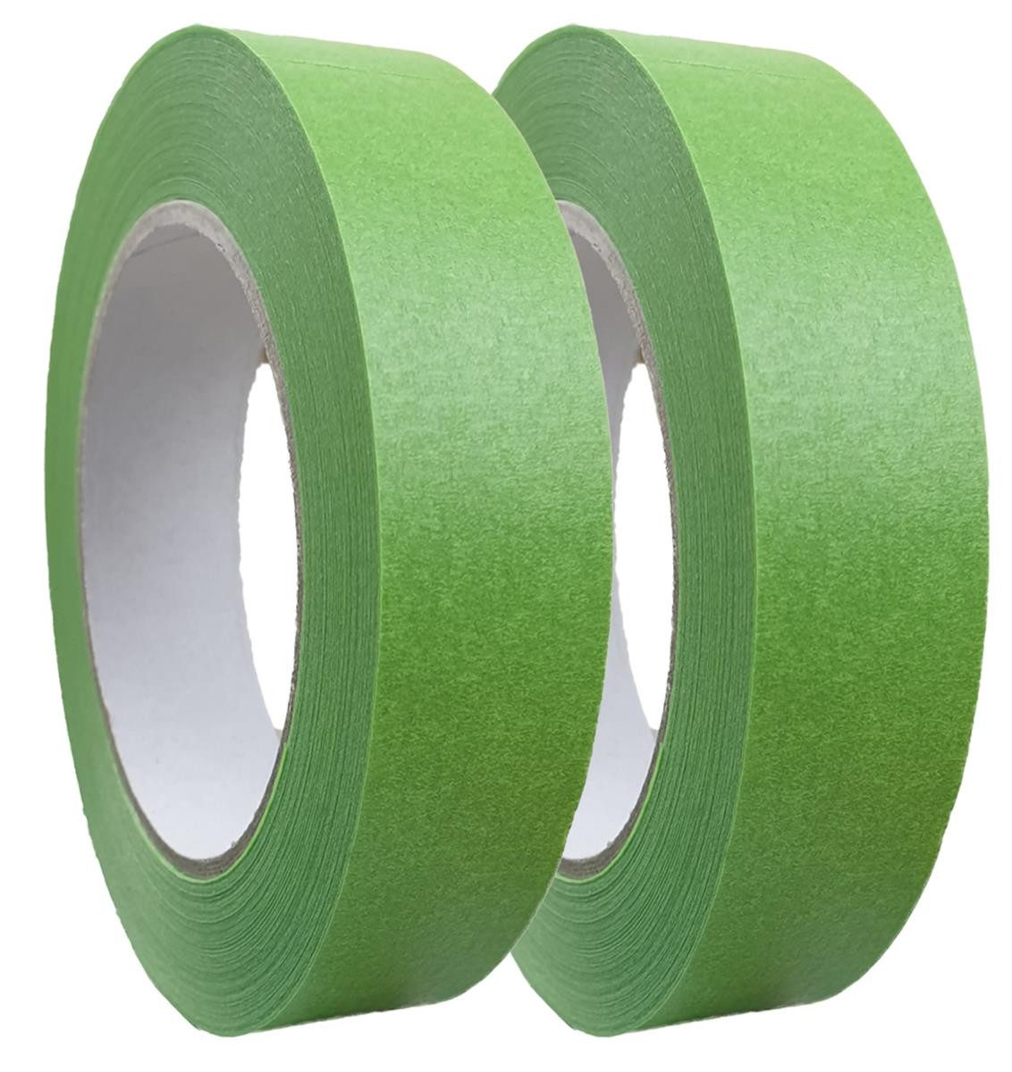 varivendo Kreppband Feinkreppband grün 30mmx50m 2er Set (Rollen, 2-St., Profi Feinkreppband) Goldband Fineline Feinkreppband Abdeckband Abdeckklebeband