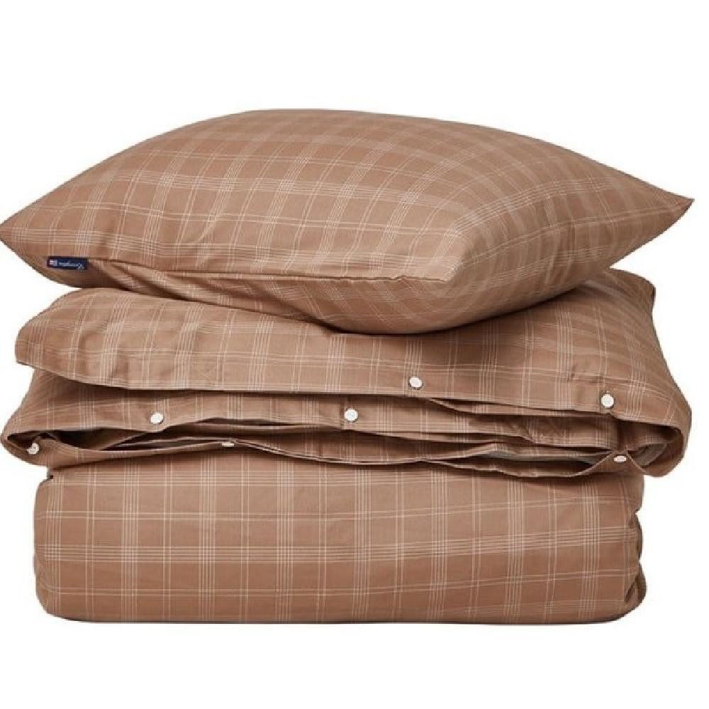 Lexington Постельное белье Постельное белье Checked Lyocell Braun Weiß (155x220cm) (2-teilig)