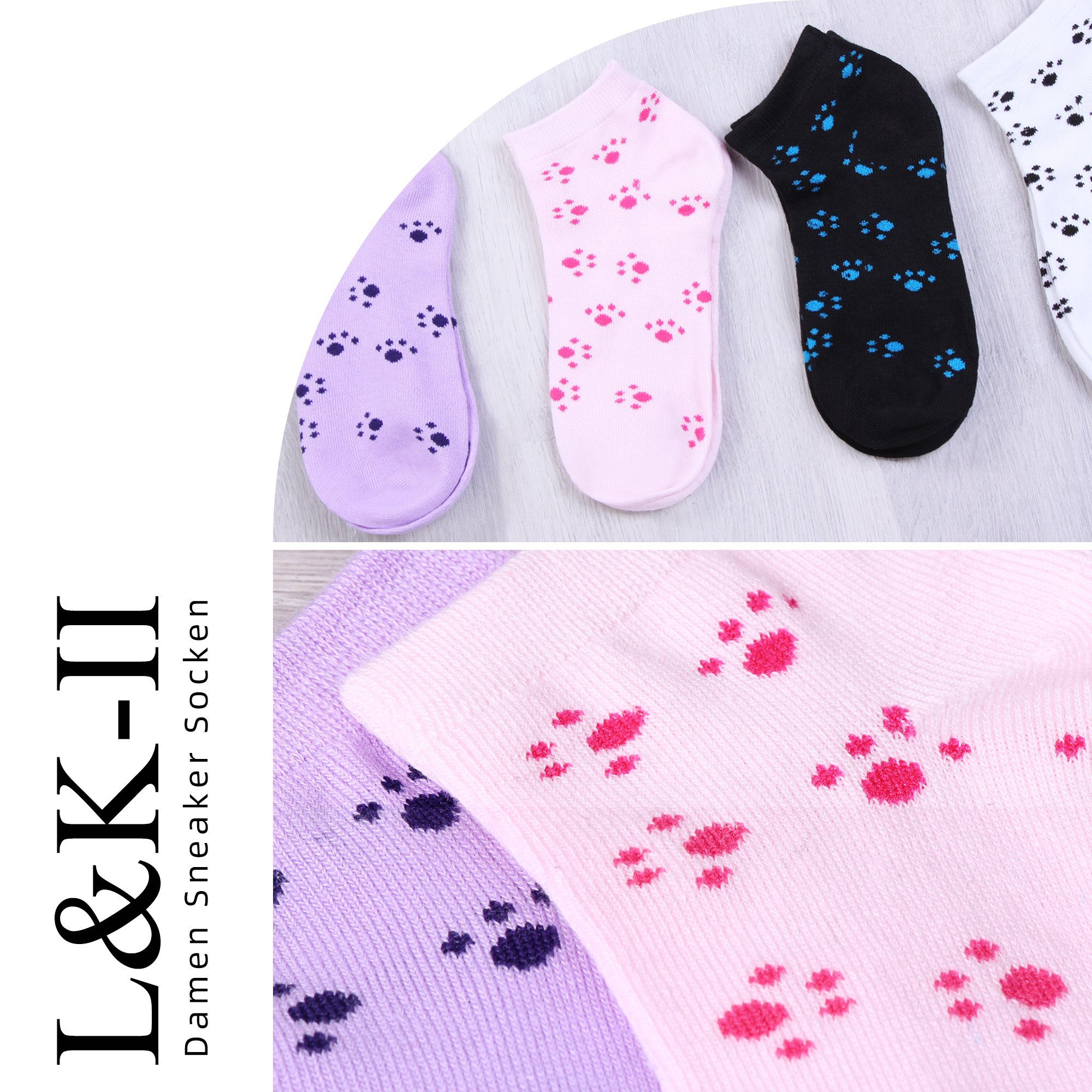 Libella Sneakersocken 92279-92276 (12er-Pack) 12 Paar Damen Sneaker Socken mit verschiendenen Motiven