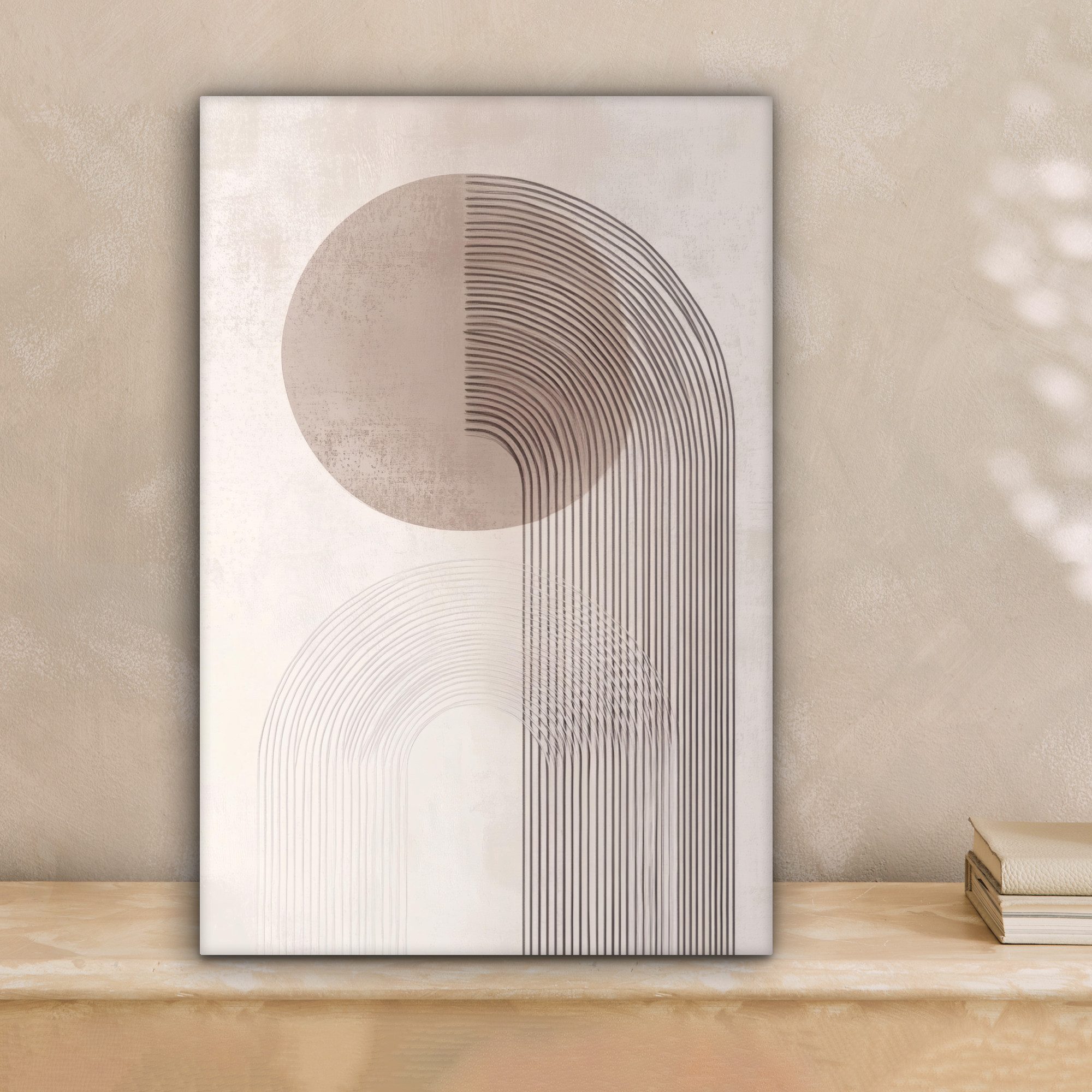 OneMillionCanvasses® Leinwandbild Minimalistisch - Kreis - Hellgrau, Fotodr günstig online kaufen