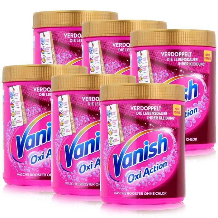 VANISH Vanish Oxi Action Wäsche Booster ohne Chlor 550g Pulver (6er Pack) Spezialwaschmittel