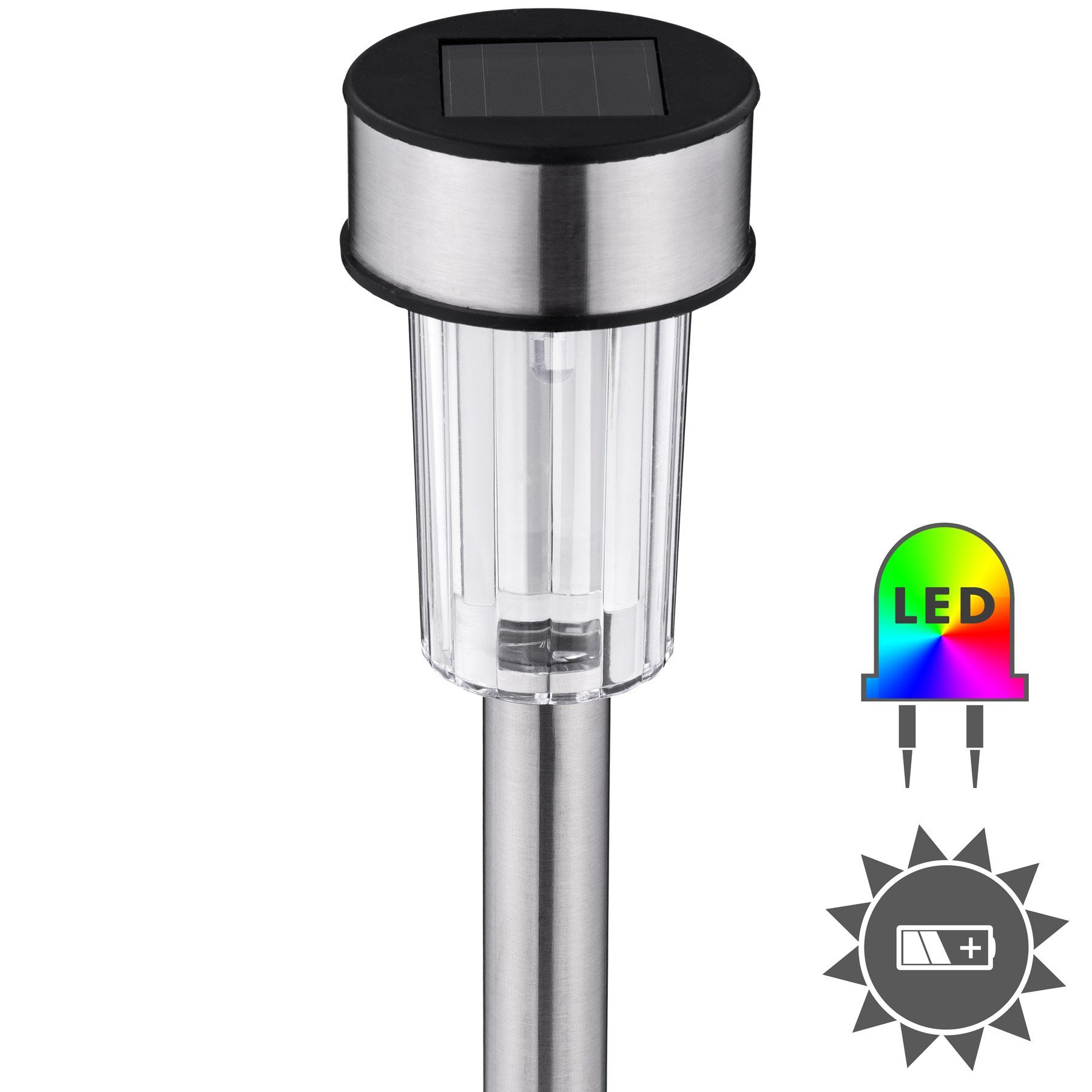 tectake LED Gartenstrahler 24-er Set LED-Solarlampen, Einschaltautomatik bei Dämmerung, LED, Bunt, Wetterfeste und robuste LEDs