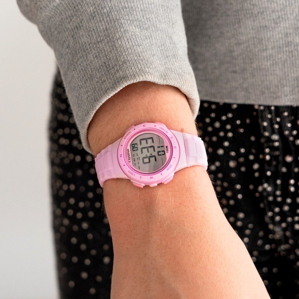 CALYPSO WATCHES Chronograph Junior Collection K5885_1, Quarzuhr, Armbanduhr, Silikonarmband, digital, Tag, Wochentag, Monat