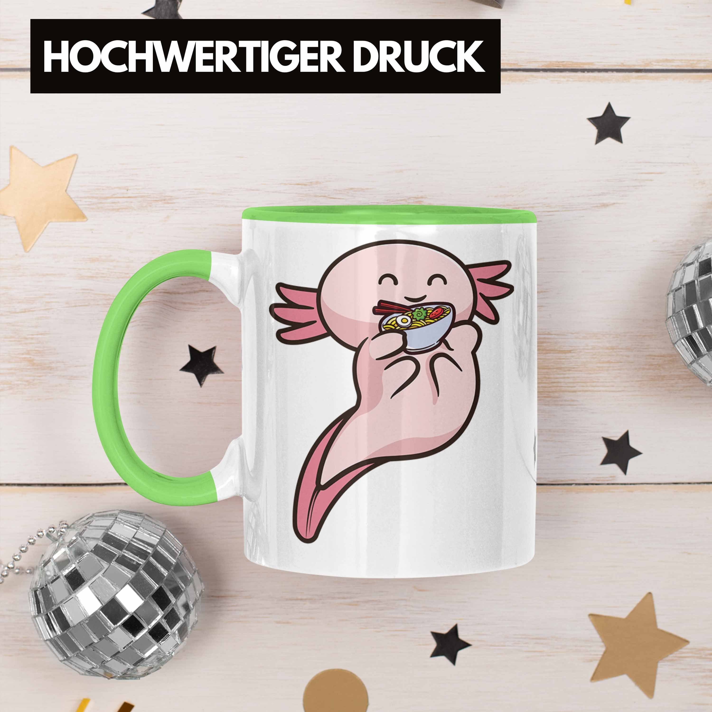 - Tasse Axolotl Grafik Grün Lustig Geschenk Tasse Trendation Trendation Geschenkidee Tiere Ramen Schwanzlurch