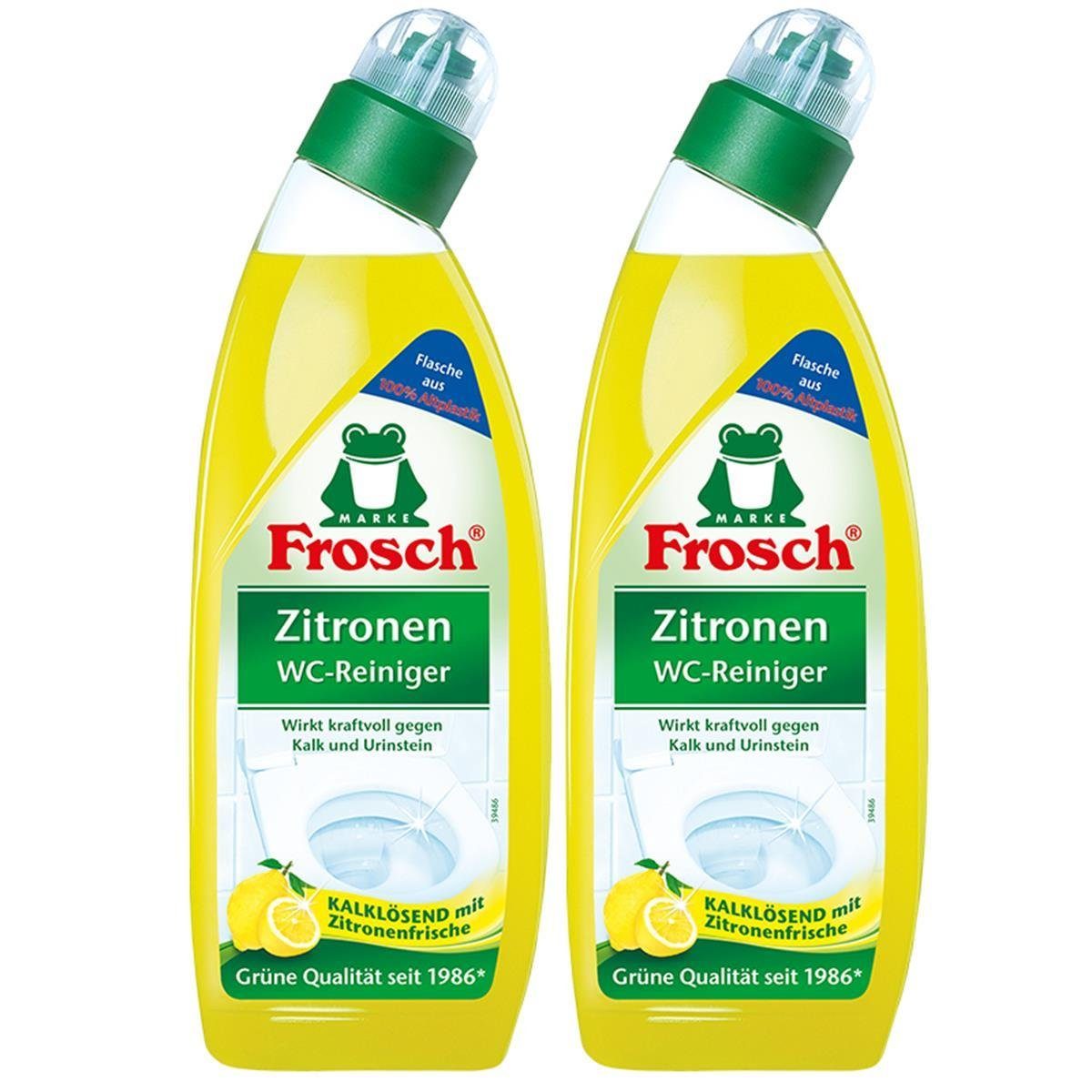 FROSCH 2x Frosch Zitronen WC-Reiniger - 750 Zitrone WC-Reiniger mit Kalklösend ml
