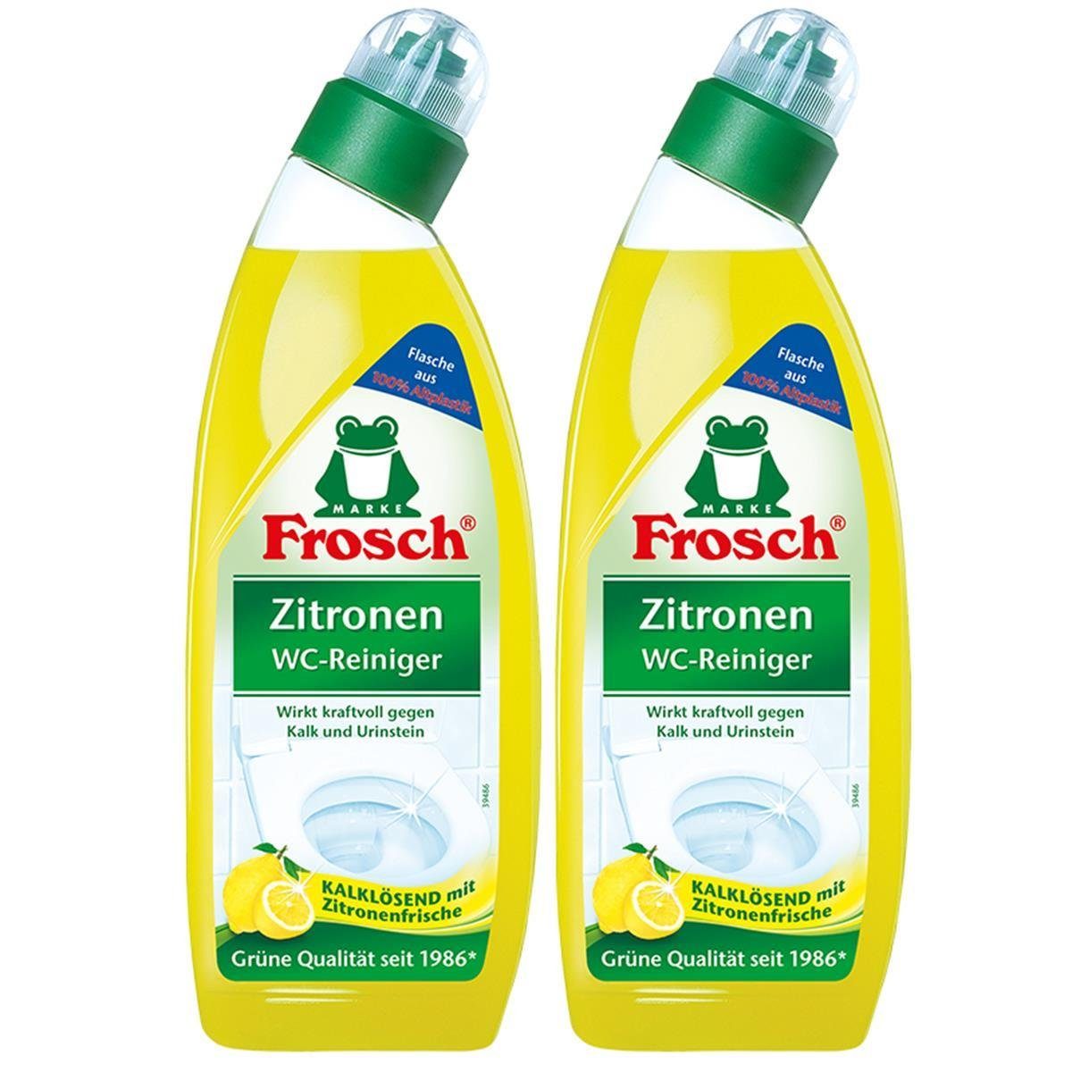 2x Frosch Zitronen WC-Reiniger 750 ml - Kalklösend mit Zitrone WC-Reiniger