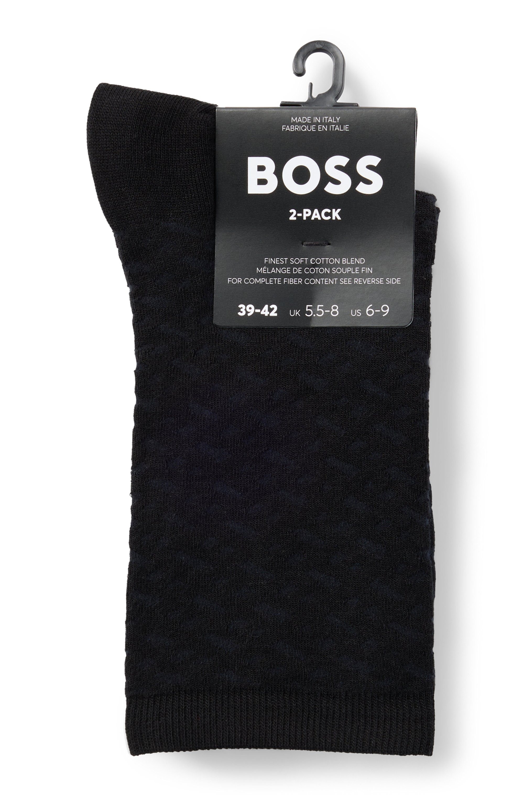 BOSS Freizeitsocken 2P RS Monogram CC (Packung, 2-Paar, 2er-Pack) aus weicher Baumwollmischung