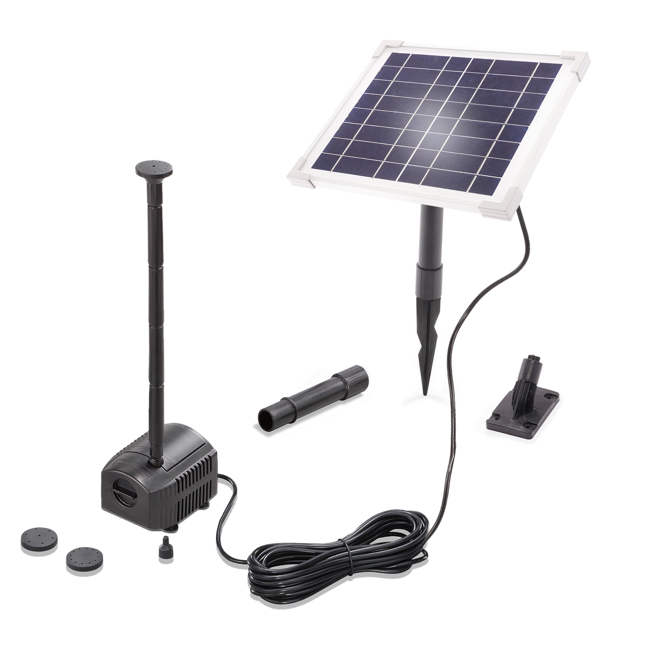 esotec Solarpumpe 6/230 Teichpumpen-Set 230l/h, LiFePo4 Akku, Solarmodul, 4 Düsen 101933