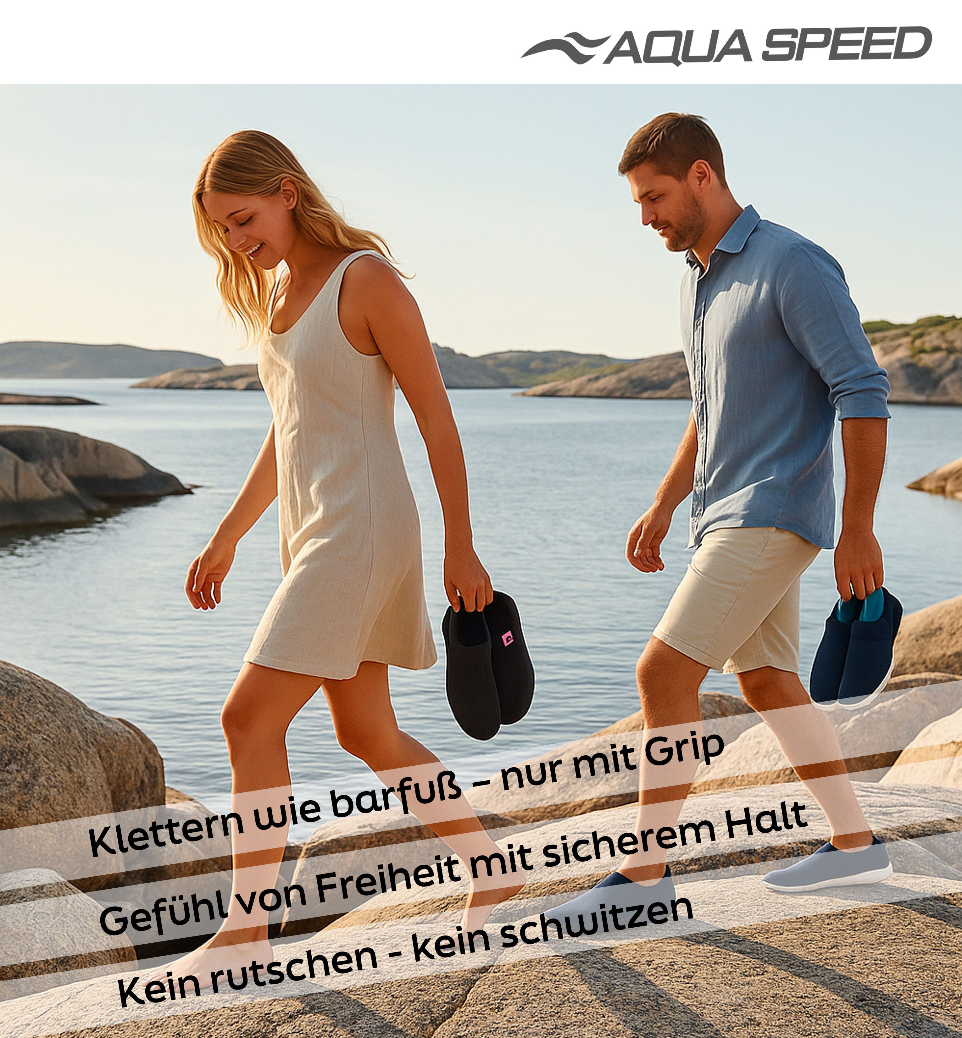 Aqua Speed Aqua Speed Lagarto Aquaschuhe Gr. 40 – Rutschfest & modern im Set Wasserschuh (Vielseitige Aqua Schuhe – Für Freizeit, Urlaub & Schwimmbad) Rutschfest & stylisch – Aqua Schuhe + Tuch für unterwegs