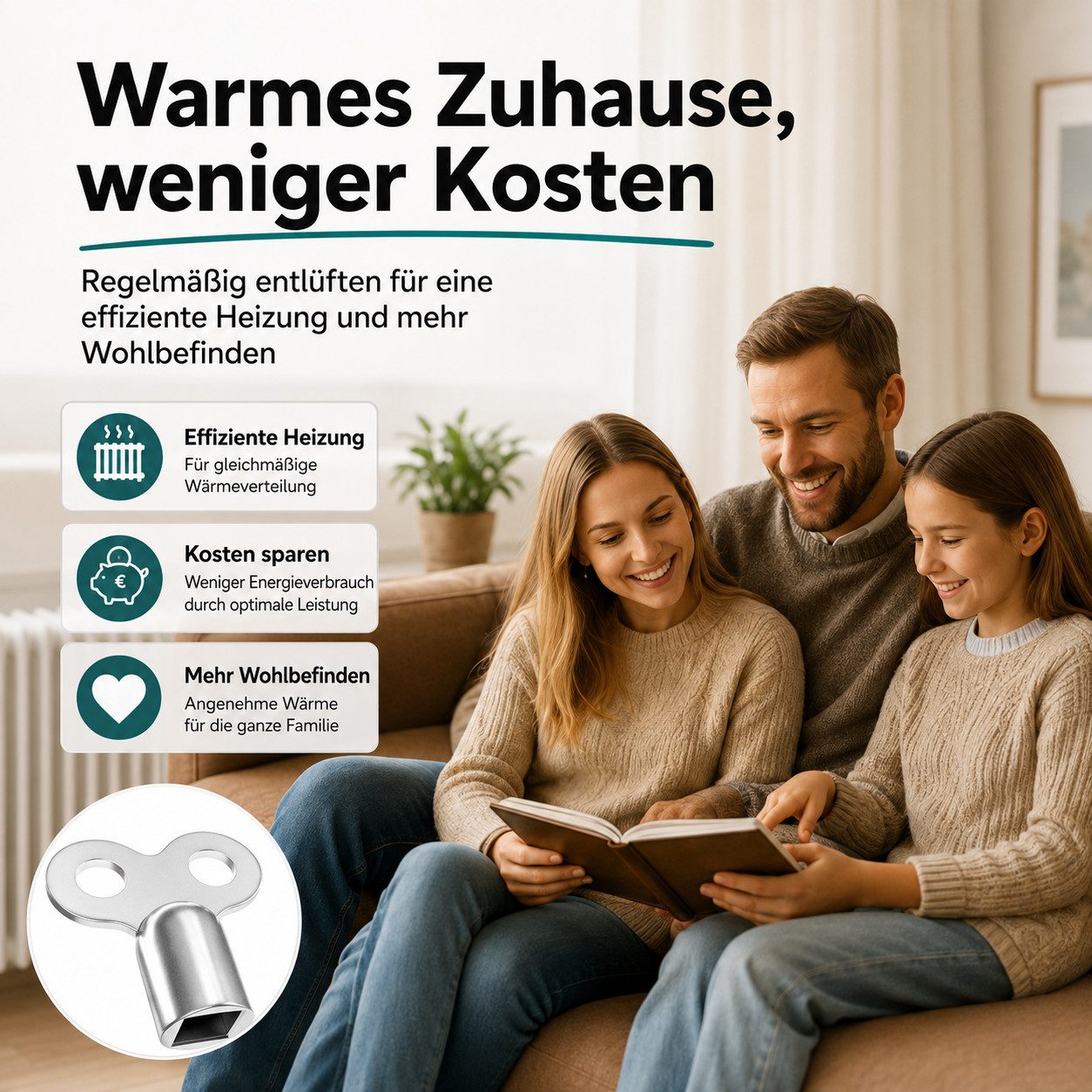 Baumarktic Innensechskantschlüssel 4x Heizkörper-Entlüftungsschlüssel: Universell einsetzbar & robust (4 St., 4er Set)