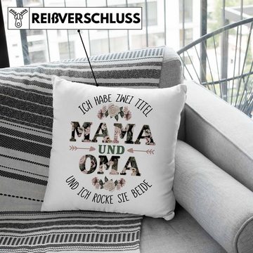 Trendation Dekokissen Trendation - Mama und Oma Kissen mit Füllung Geschenk für Oma Weihnachten Geburtstag Lustiges Dekokissen Beste Oma