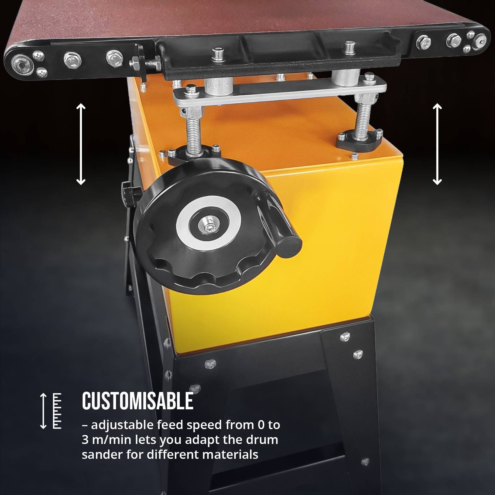 MSW Stand-Bandschleifer elektrische Bandschleifmaschine für Holz Metall Staubabsaugung 1500 W