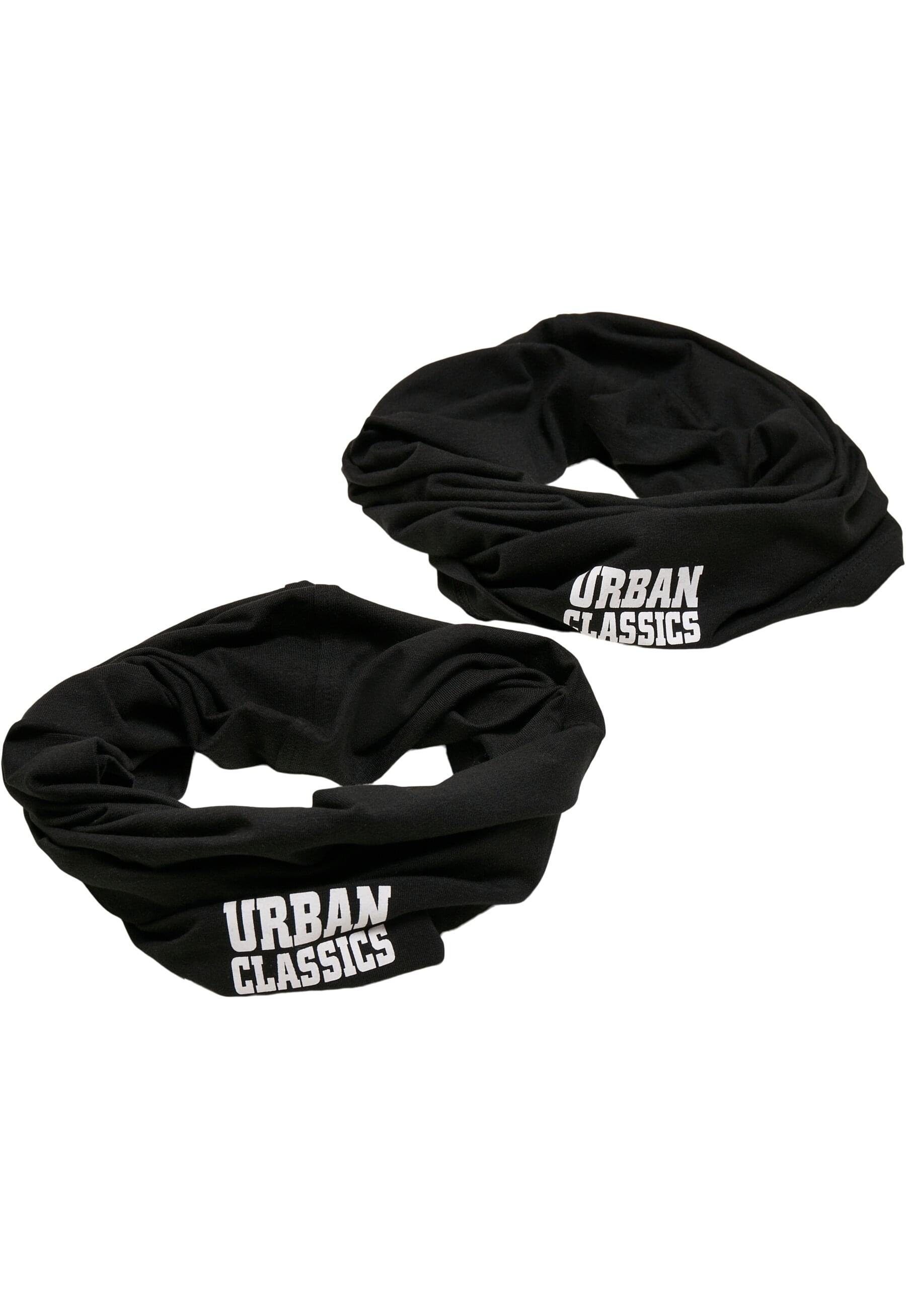 URBAN CLASSICS Scarf (1-St) 2-Pack, Tube Unisex Logo Halstuch black