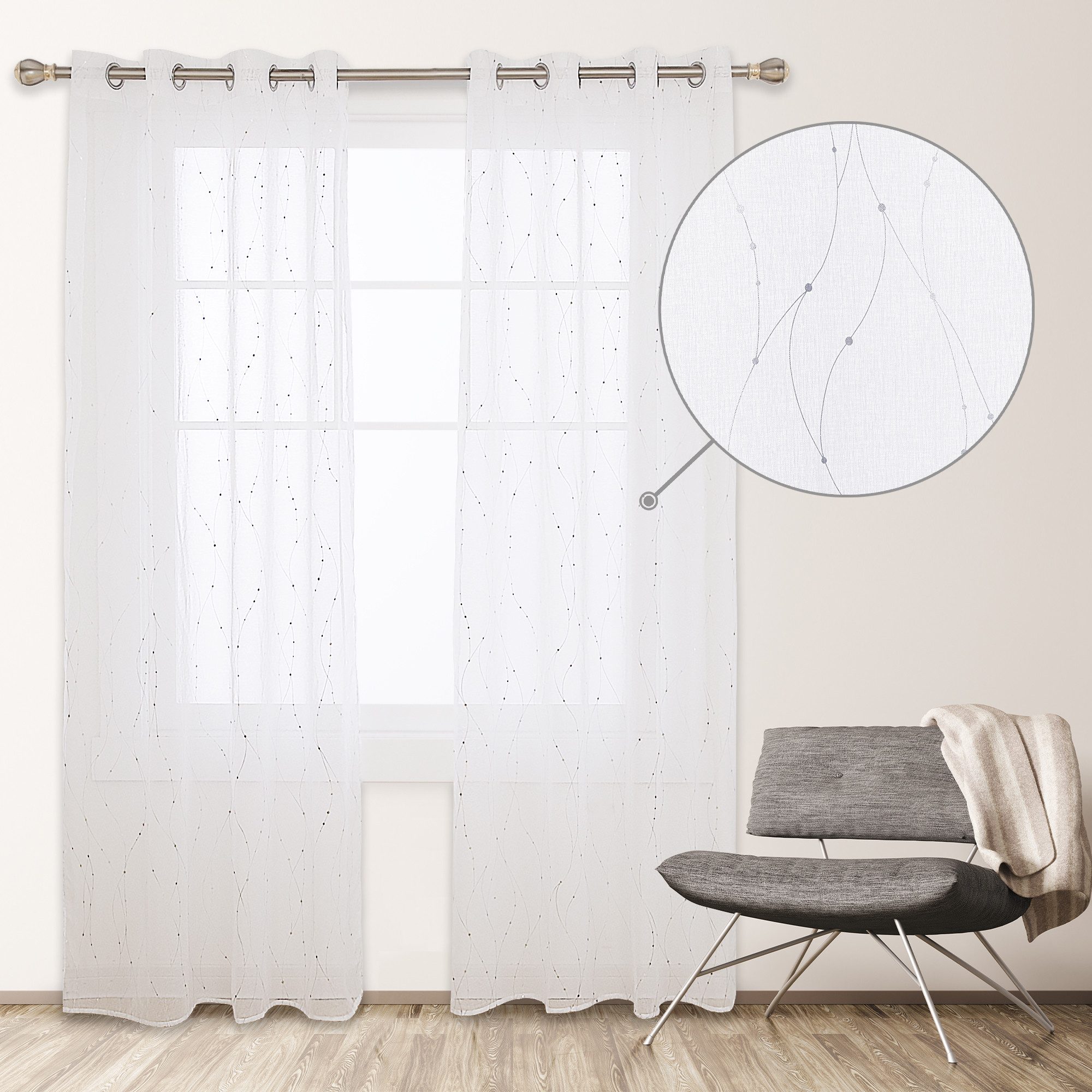 Deconovo Vorhang Voile Gardinen Ösenschal Transparent günstig online kaufen