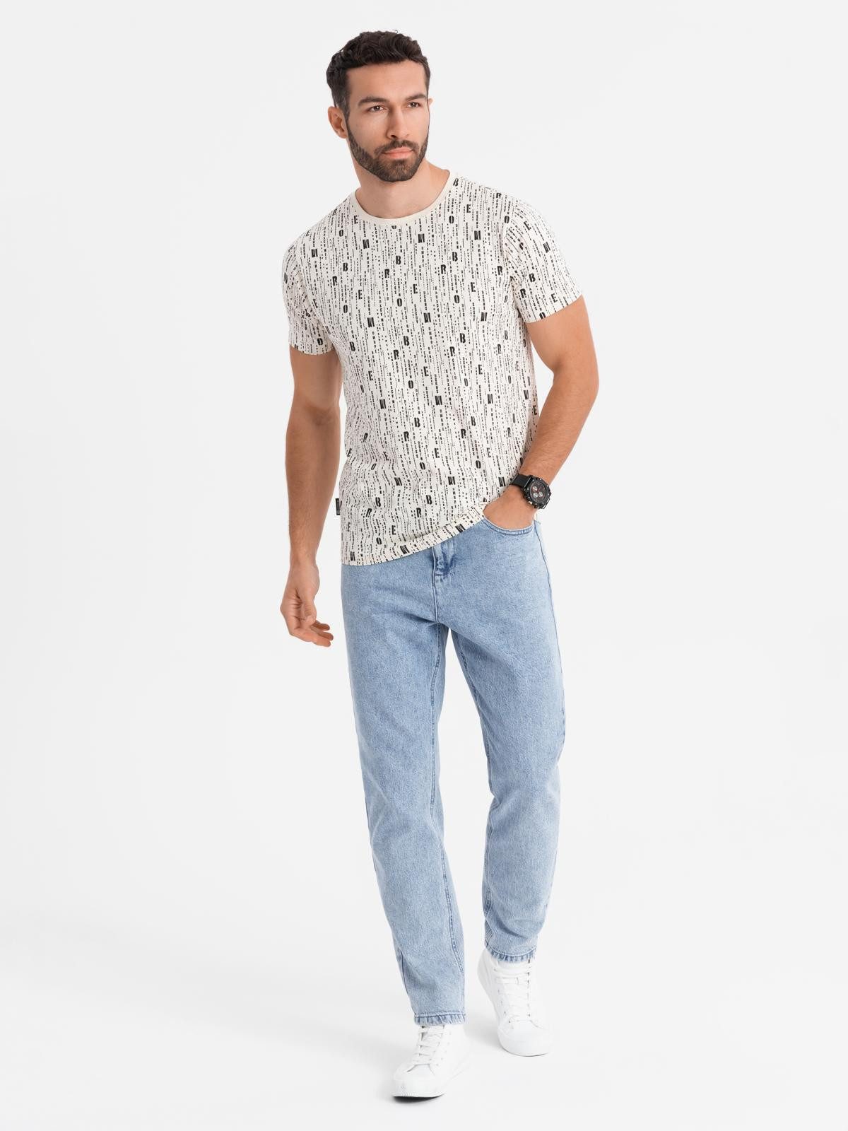OMBRE Print-Shirt Bedrucktes Baumwoll-T-Shirt mit Rundhalsausschnitt -