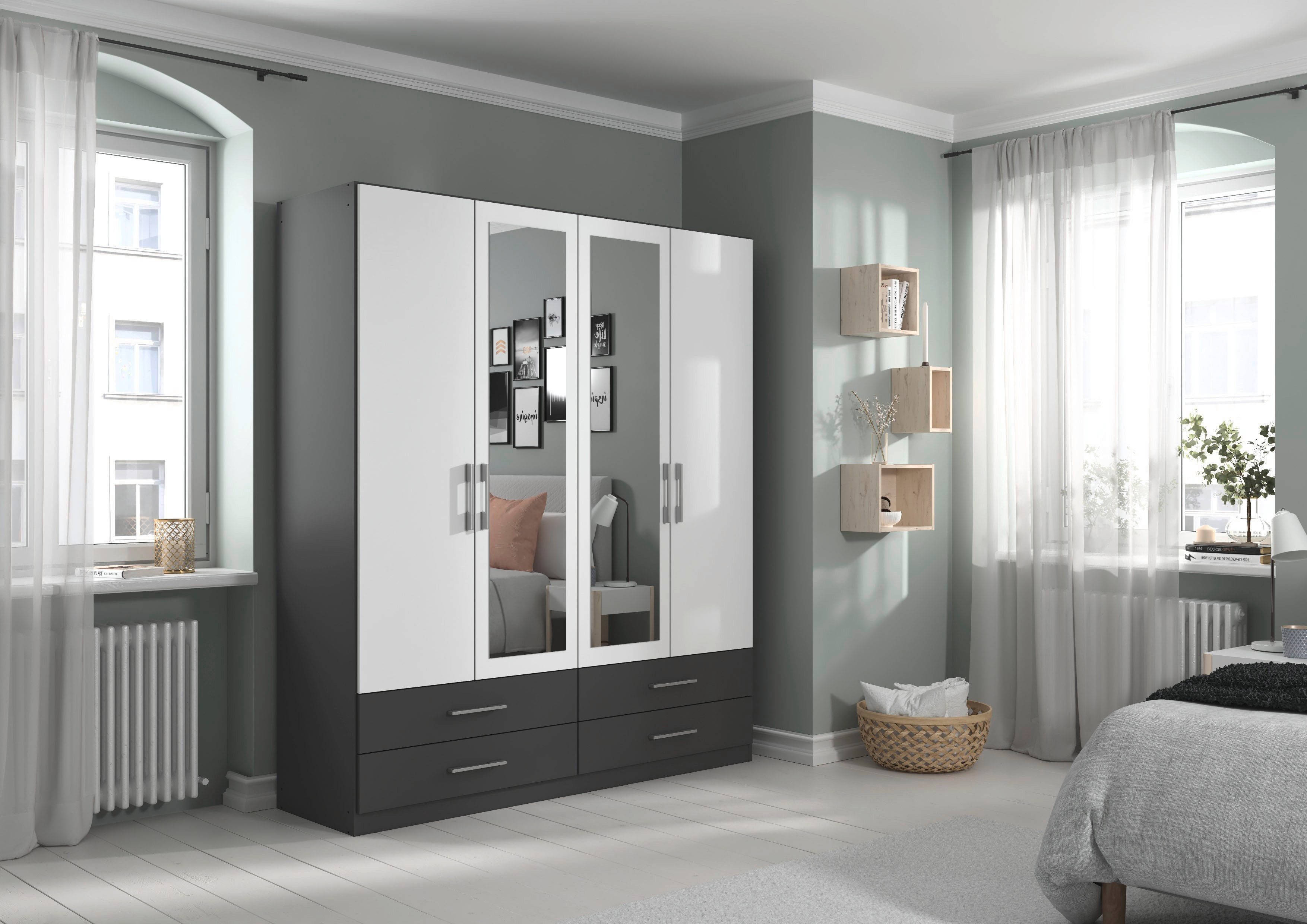 rauch Kleiderschrank Schrank Garderobenschrank Mehrzweckschrank Schlafzimmer HERSBRUCK (3 verschiedene Ausstattungen BASIC/CLASSIC/PREMIUM (inkl. SOFT-CLOSE) mi – Bild 2 von 5