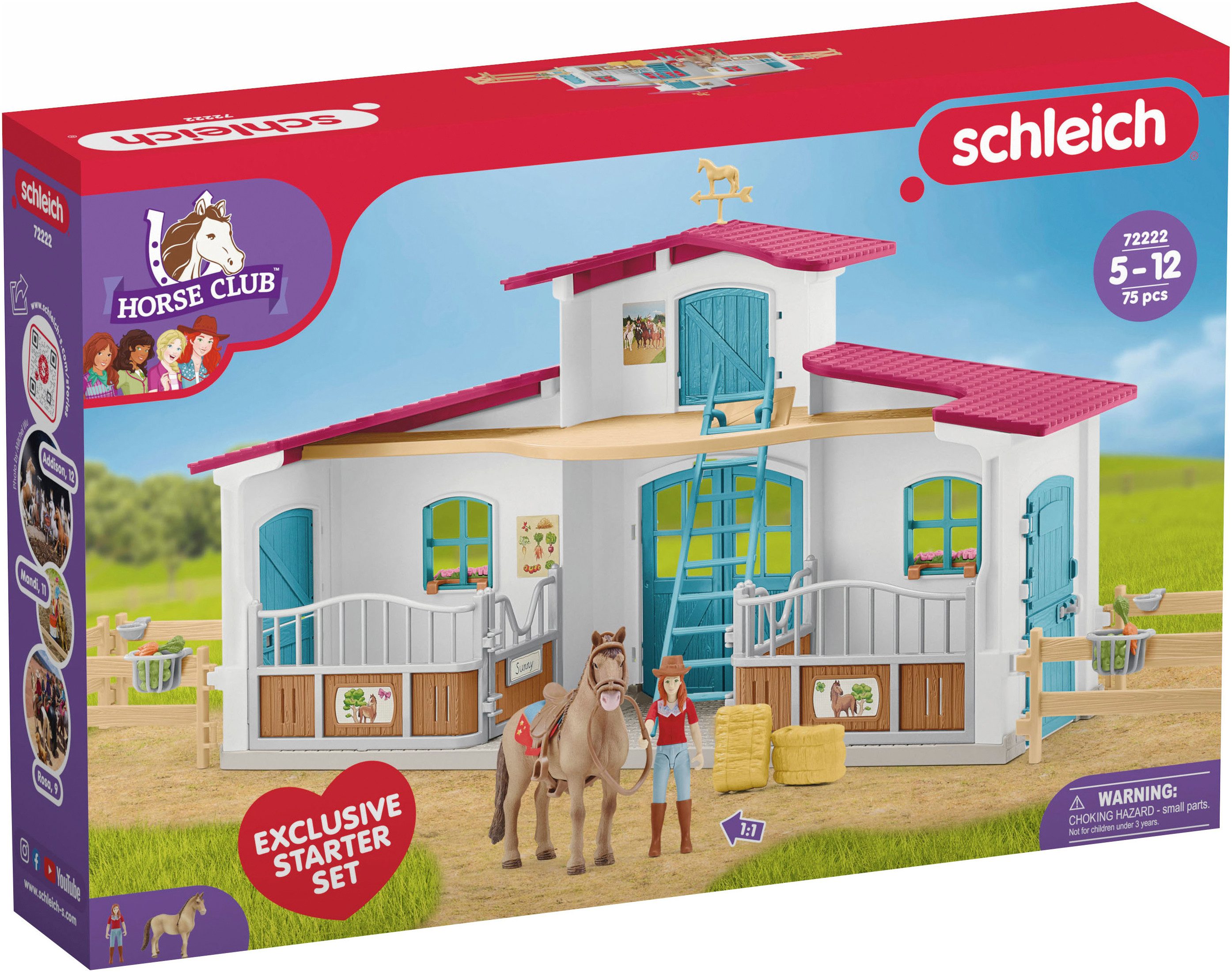 Schleich® Spielwelt HORSE CLUB, Reiterhof Starter Set (72222), (75-tlg)