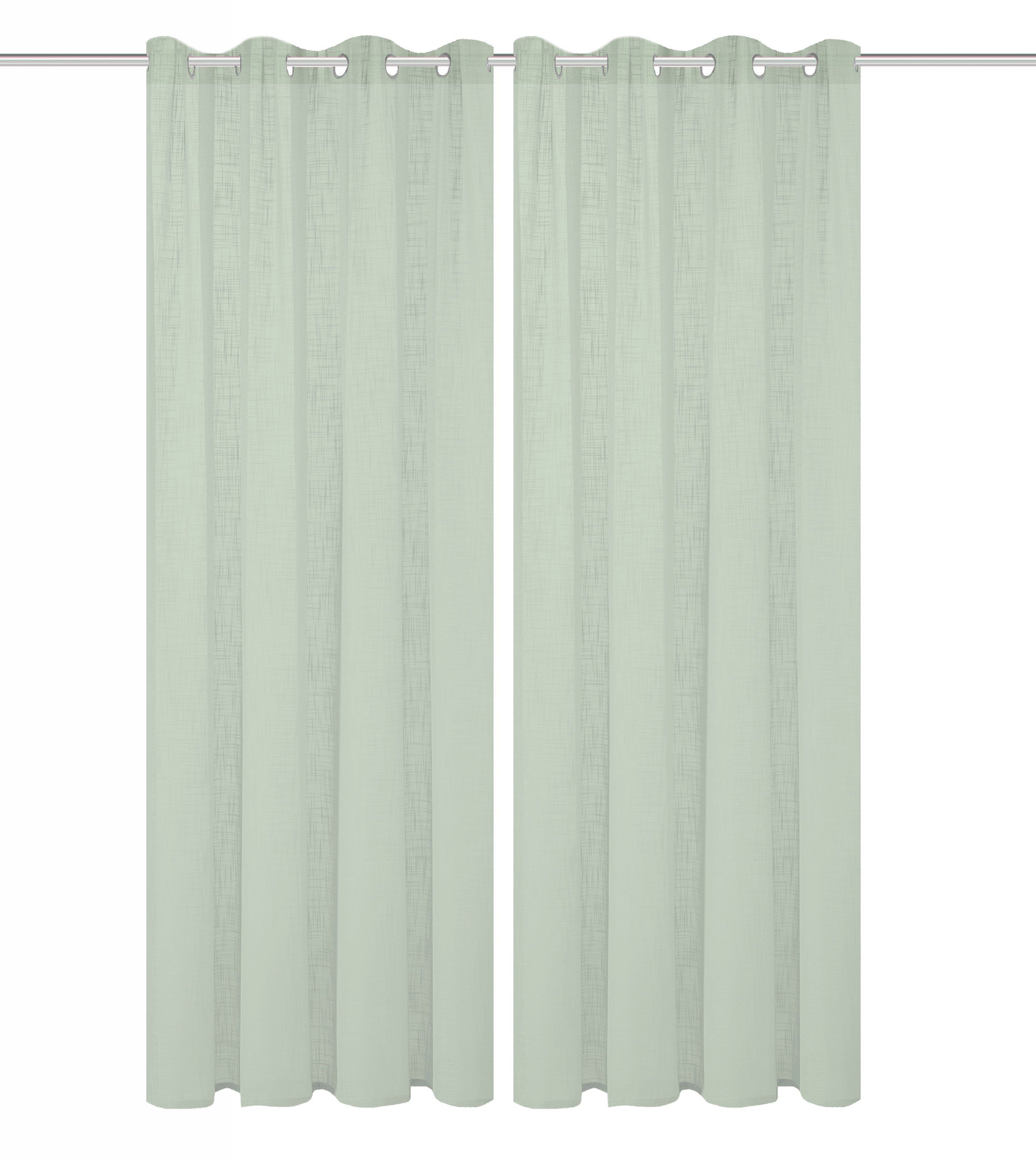Home Basics Vorhang SOFTY 2er Pack (2 St), Ösen, halbtransparent, 2er Pack Ösenschal SOFTY Uni