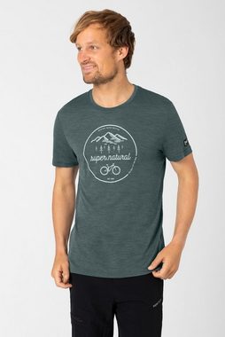 SUPER.NATURAL T-Shirt Merino T-Shirt M TRAILS TEE lässiger Print, Merino-Materialmix