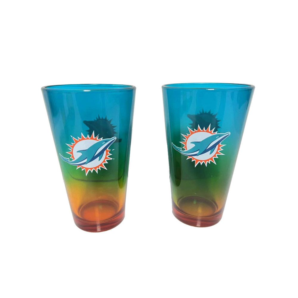 Miami Dolphins Glas Miami Dolphins Pint Glass 2er-Set, Glas