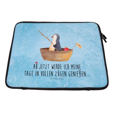 Mr. & Mrs. Panda Laptop-Hülle Pinguin Angelboot - Eisblau - Geschenk, Lebenslust, Motivation, Angel