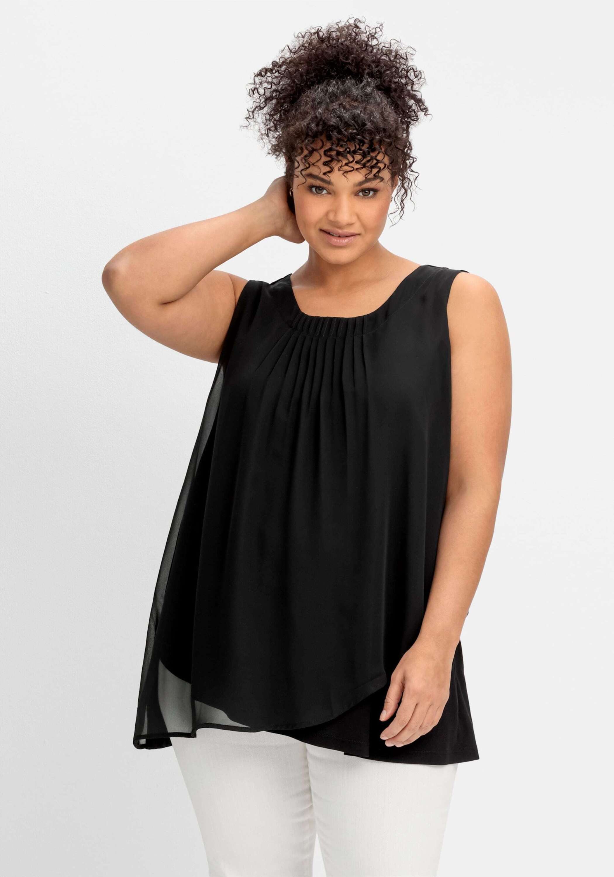 Sheego Shirttop Longtop Ärmellos günstig online kaufen