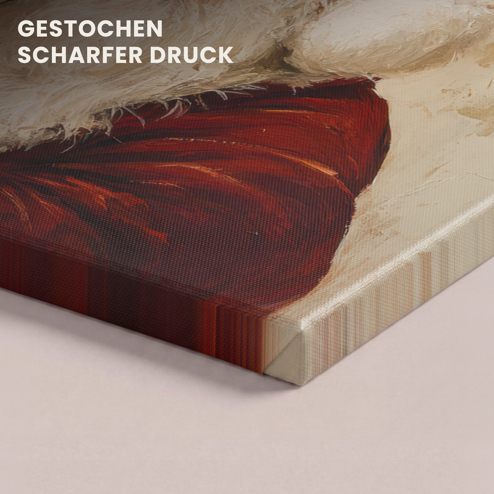 OneMillionCanvasses® Leinwandbild Weihnachtsmann - Rentier - Weihnachten, Fotodruck (1 St), Leinwand Bilder Klein, Wand Dekoration Aesthetic 30x20 cm – Bild 3 von 5