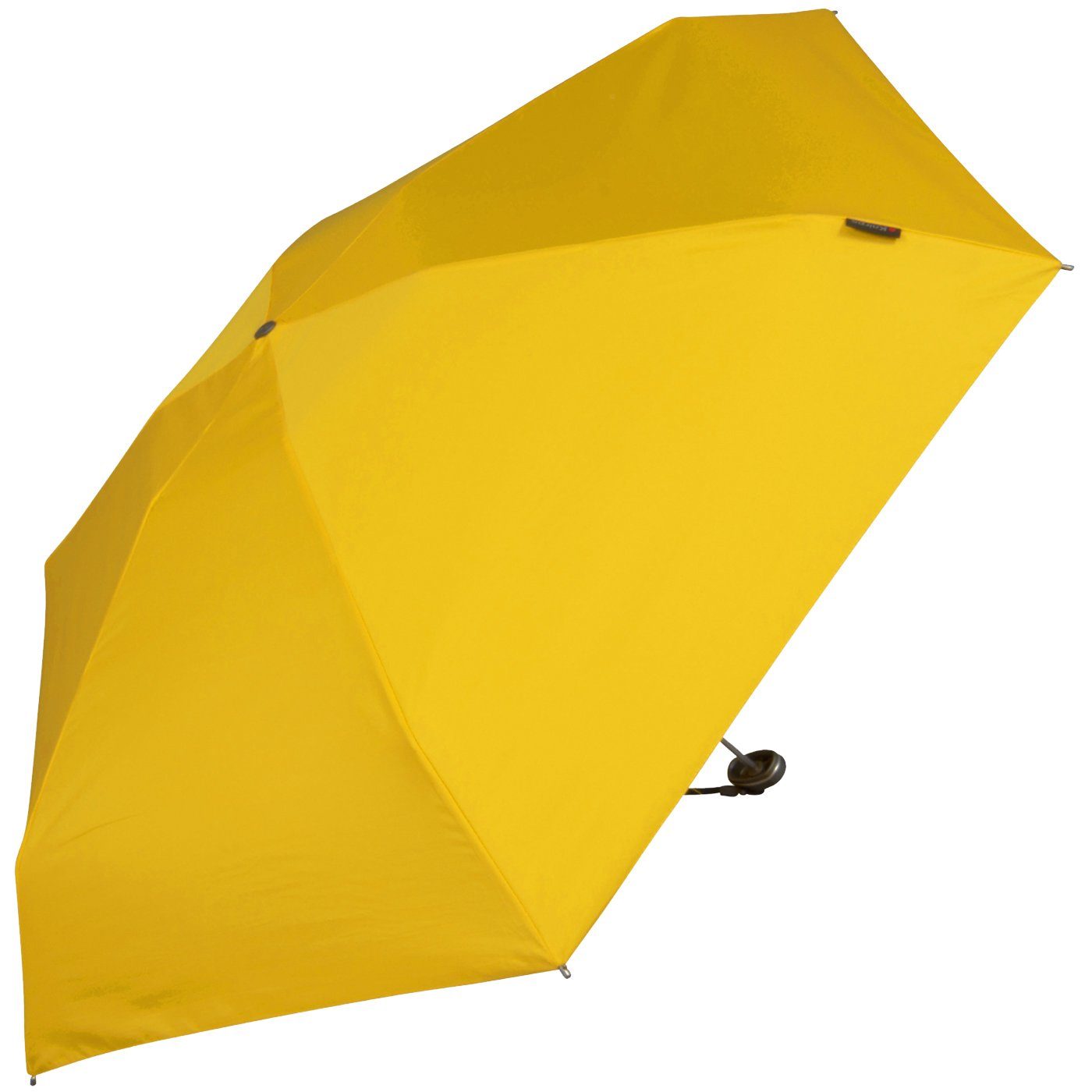 Knirps® Taschenregenschirm winziger Travel leicht und für Handtasche yellow flach, - die gelb Damen-Taschenschirm