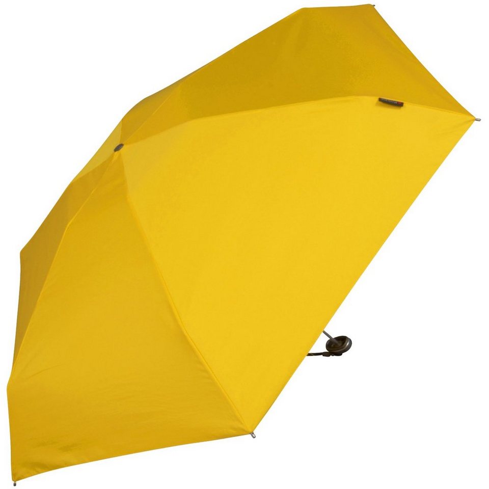 leicht die und Damen-Taschenschirm, winziger Taschenregenschirm flach, Handtasche für - Travel Knirps® yellow gelb