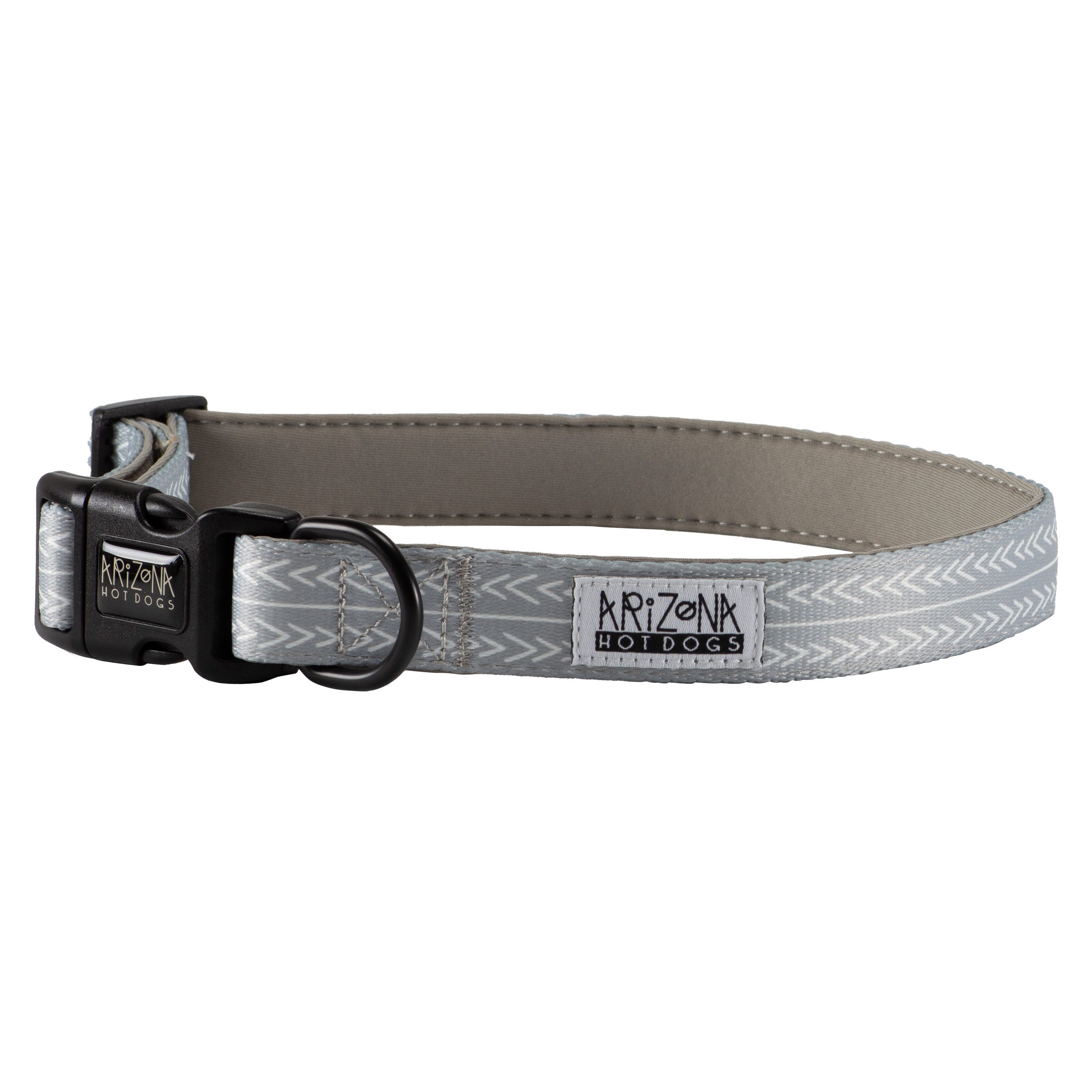 ARIZONA HOT DOGS Hunde-Halsband Nylon & Neopren, Arizona Hotdogs Réglisse Grau, S