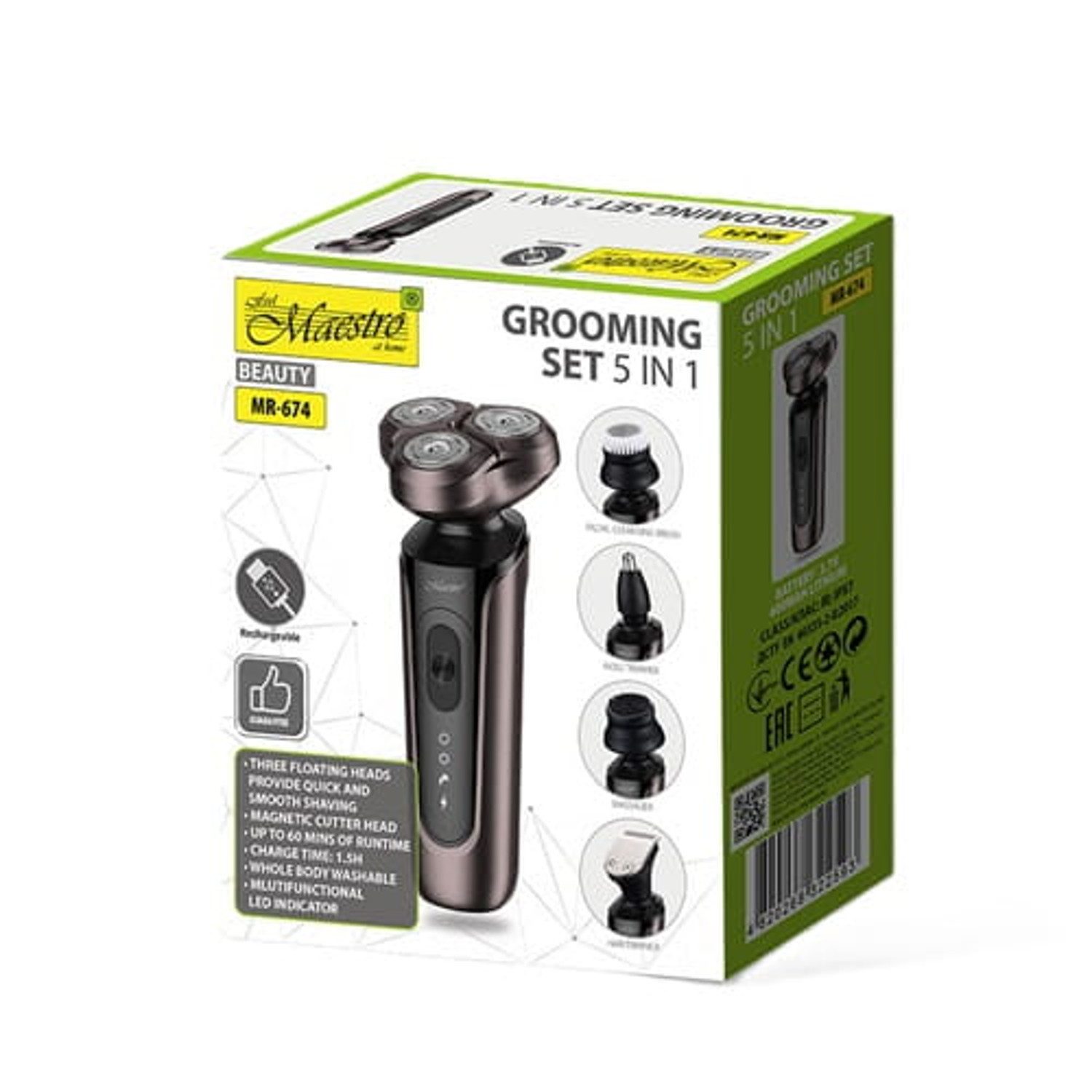 Feel Maestro Rasierset MR-674 5-in-1-Rasierer-Trimmer-Set