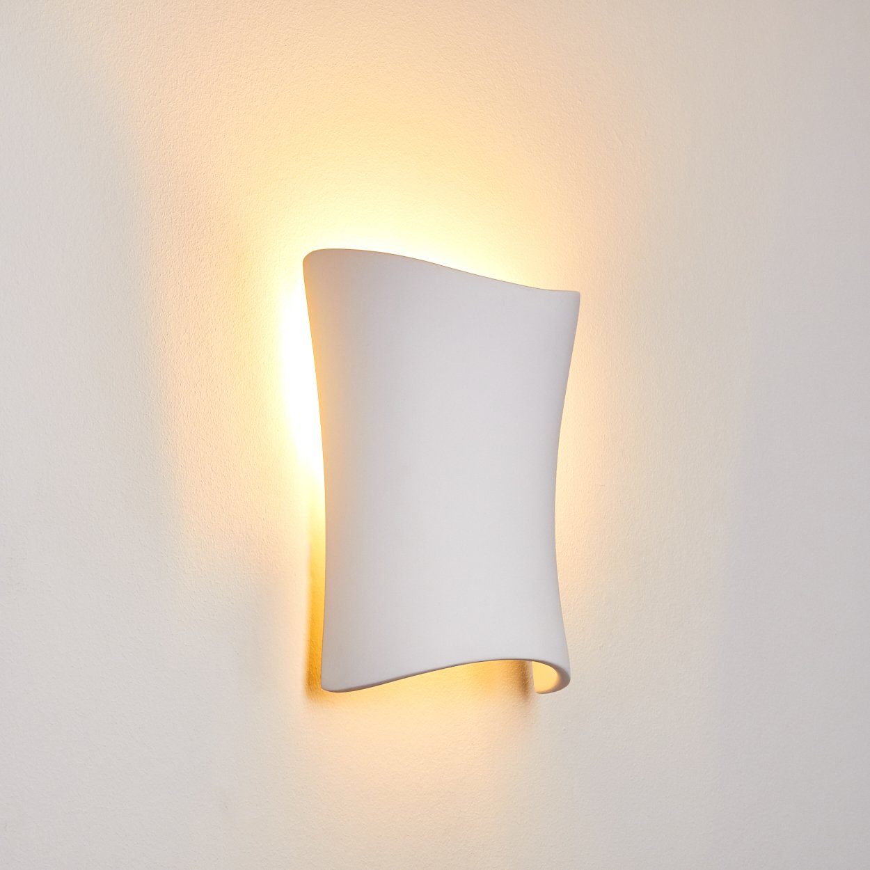hofstein Wandleuchte & Up aus bemalbar Down-Effekt, Weiß, Wandlampe E14, in Leuchtmittel, ohne »Rosate« Keramik mit handelsüblichen mit Farben