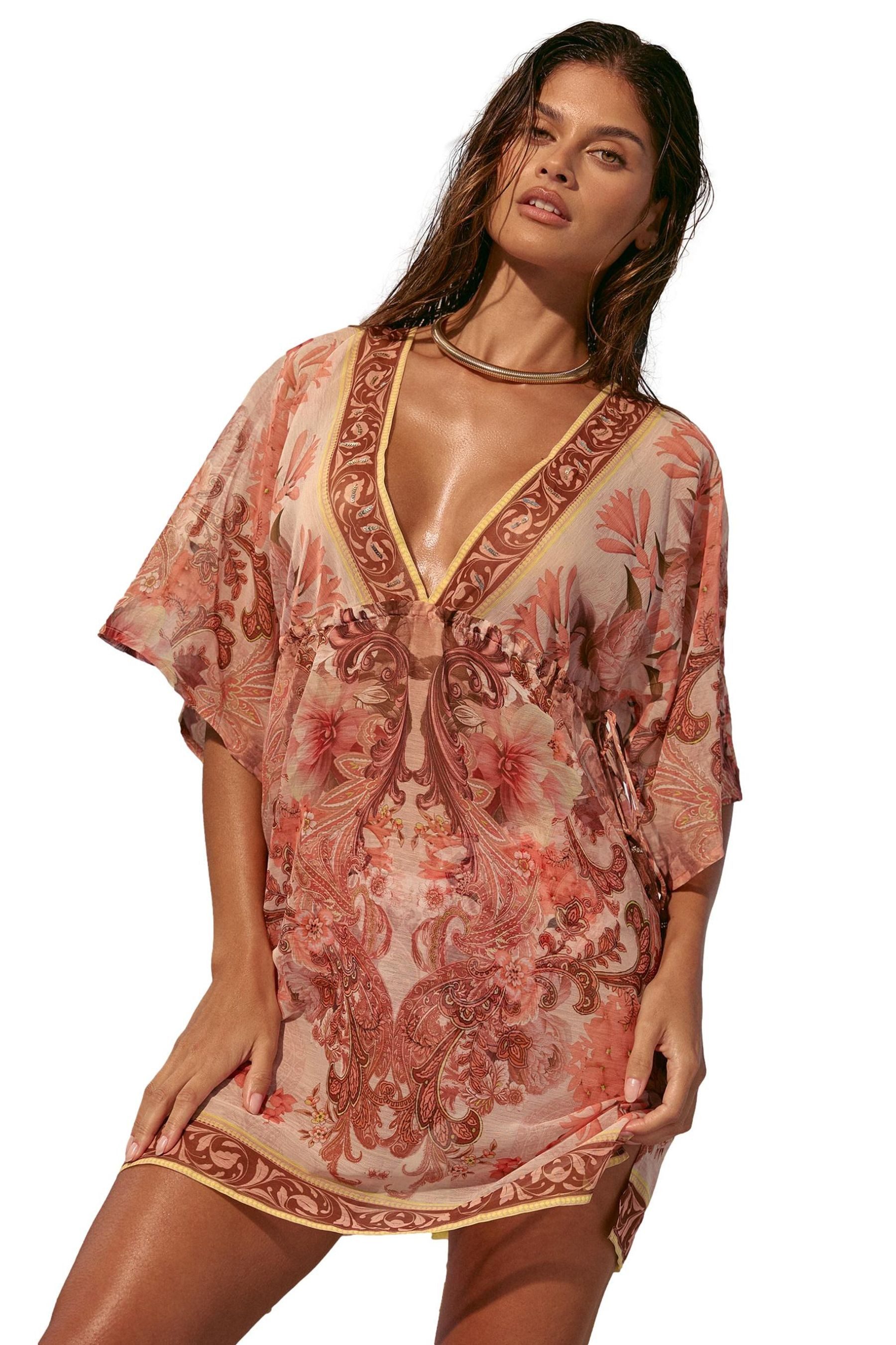 LIPSY Strandkleid Lipsy Marella Mini-Kaftan-Cover-up mit Print (1-tlg)