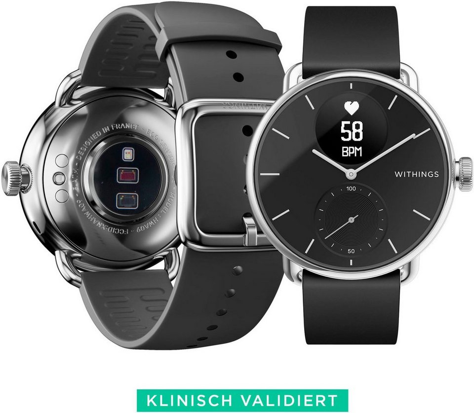 Withings ScanWatch, 38mm Smartwatch (Proprietär), SpO2-Sensor,  Herzfrequenzsensor, Beschleunigungssensor, Höhenmesser