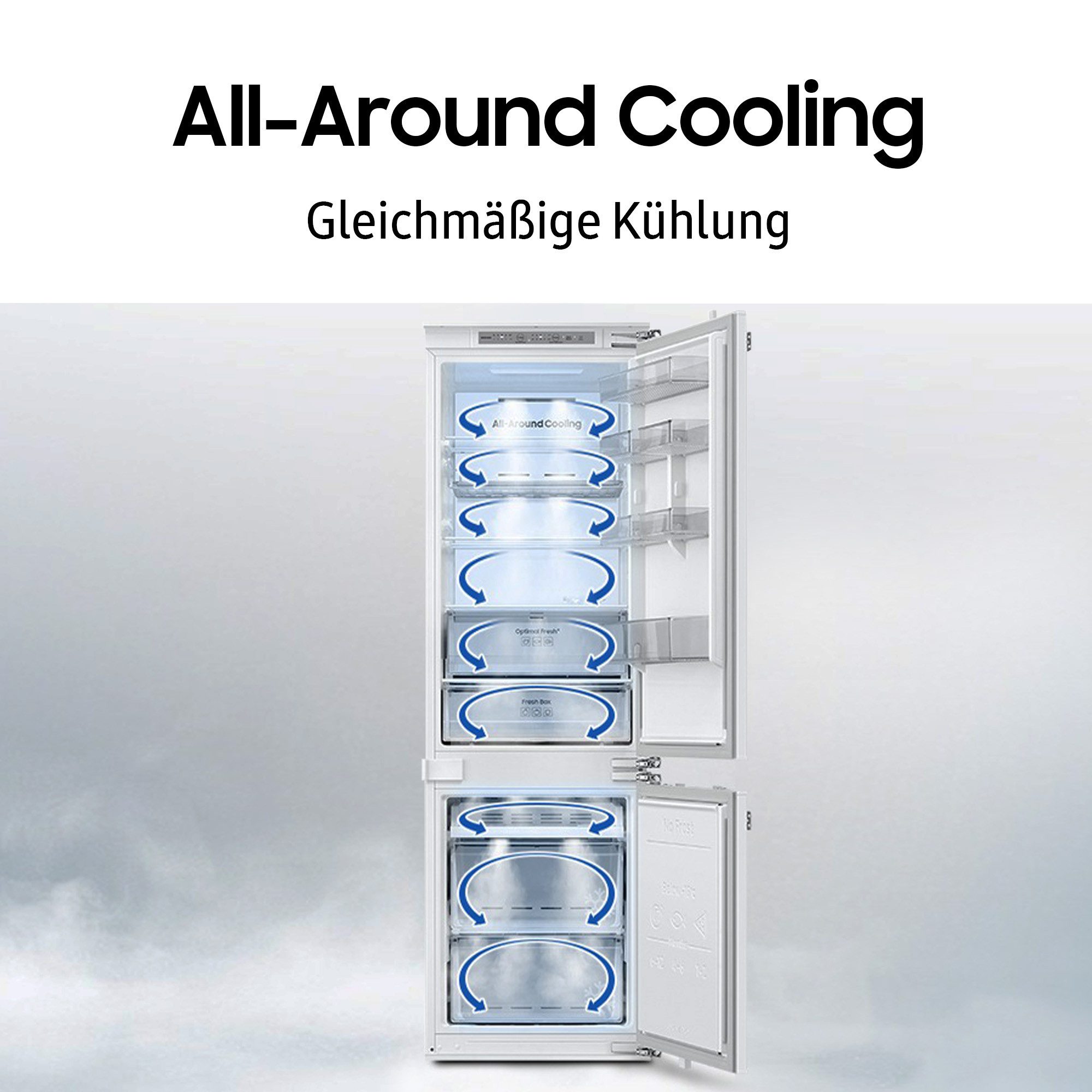 Samsung Einbaukühlgefrierkombination BRB6000 BRB70F26DEF0, 177,5 cm hoch, 54 cm breit, WiFi‑fähig und Sprachsteuerung