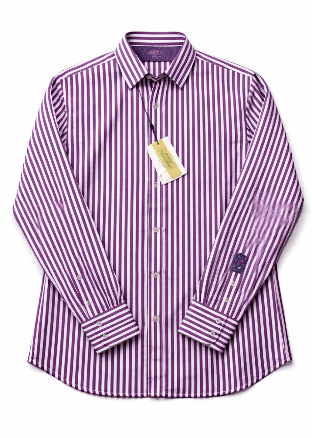 Robert Graham Streifenhemd Herren Hemd Limited Edition Kentkragen Gestreiftes Design mit kontrastierendem Innenbesatz