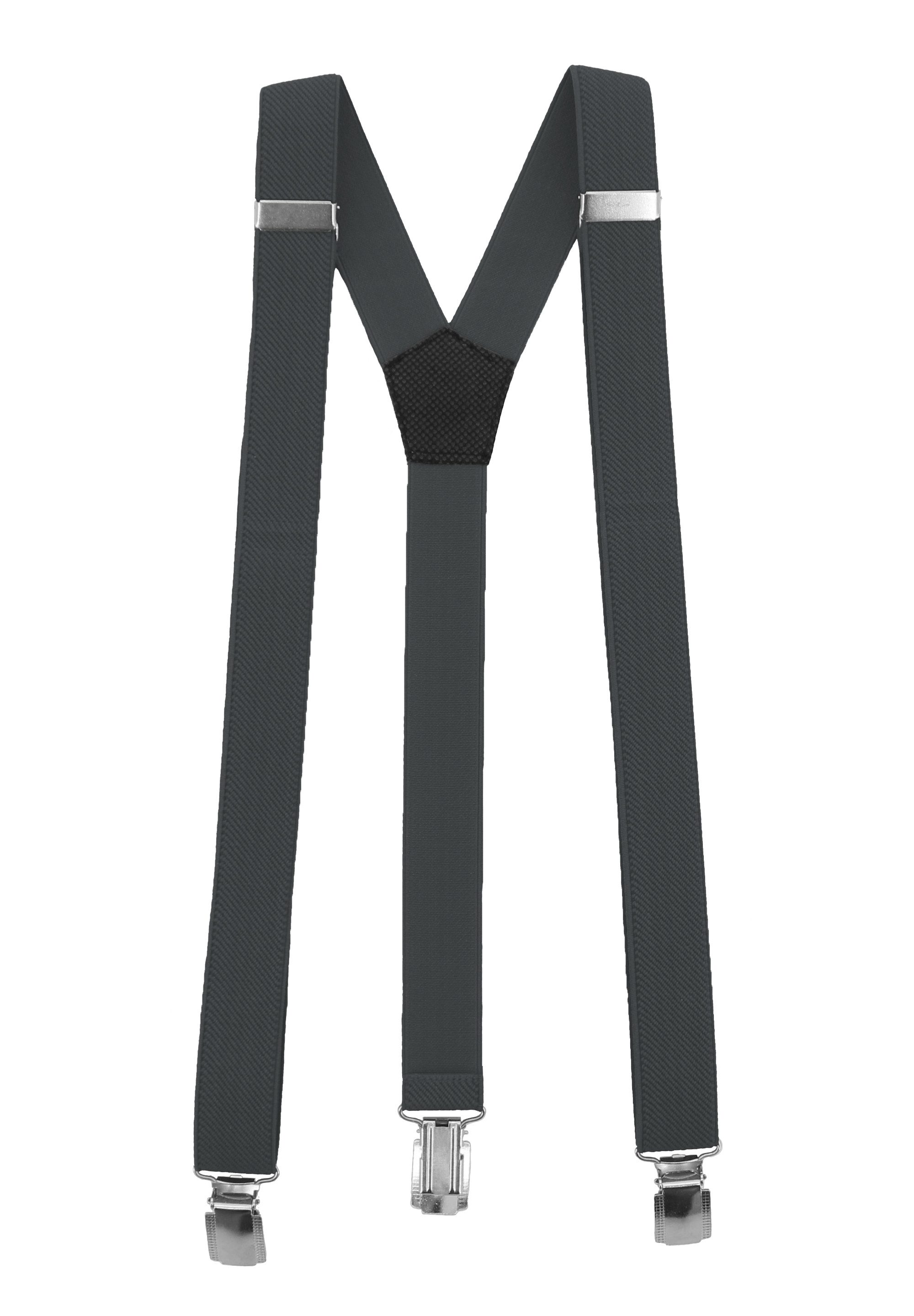 Fabio Farini Hosenträger Schmales Y-Design mit 3cm Breite verstellbar mit extra starken Clipverschluss, Anthrazit
