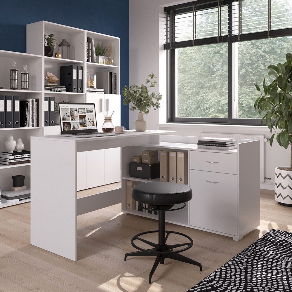 Vicco Bureau Ben, Blanc, 145x46.4cm | Leroy Merlin