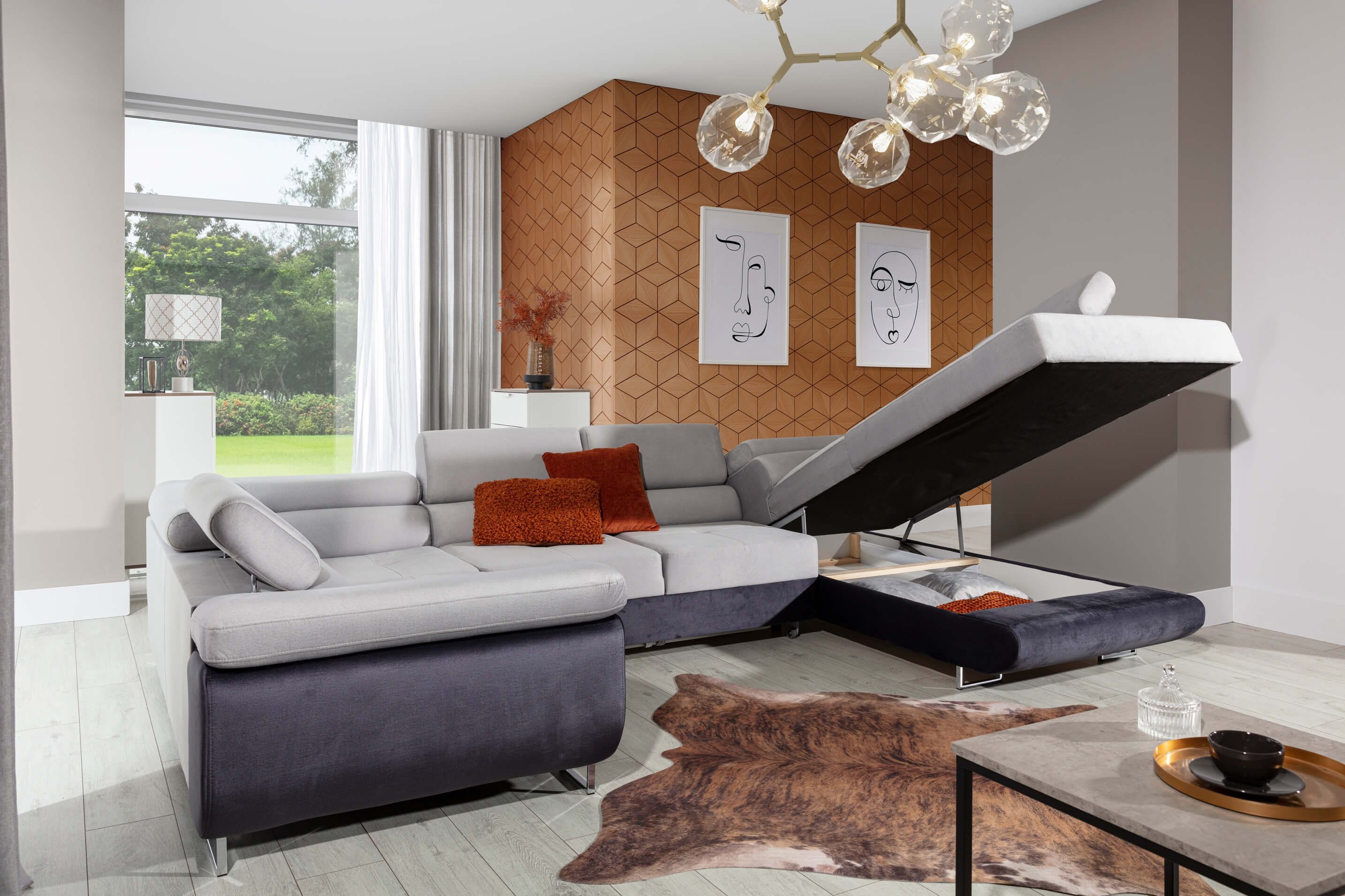 MF Design Wohnlandschaft Lavin, mit Bettfunktion