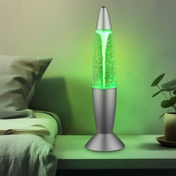 Globo Dekolicht, LED-Leuchtmittel fest verbaut, Farbwechsel, LED Lavalampe Glitzer Tischleuchte Farbwechsel Glitter Dekoleuchte